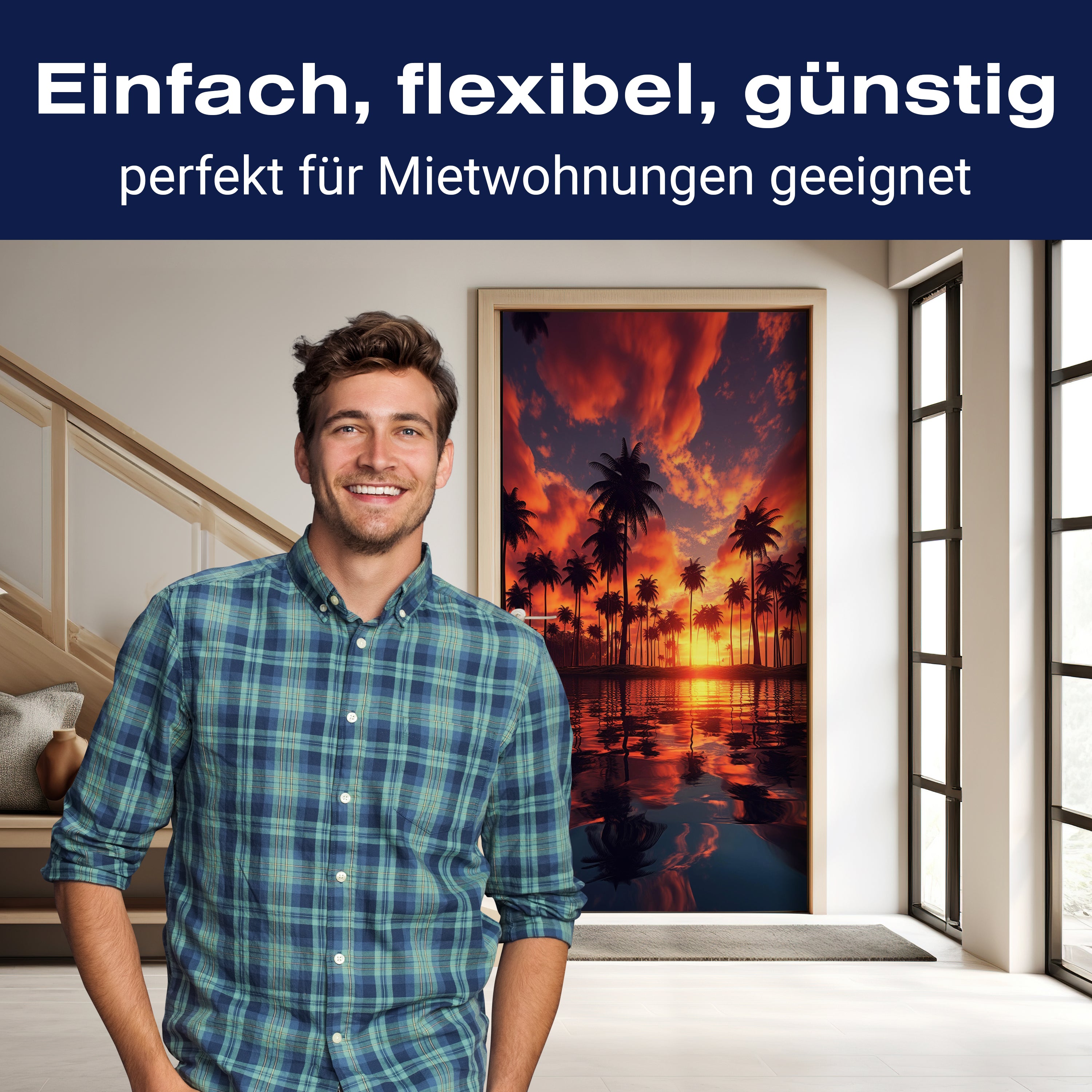 Türtapete Palmen, Strand, Sonnenuntergang M1488 - Bild 3 Türtapete Palmen, Strand, Sonnenuntergang M1488 - Bild 3