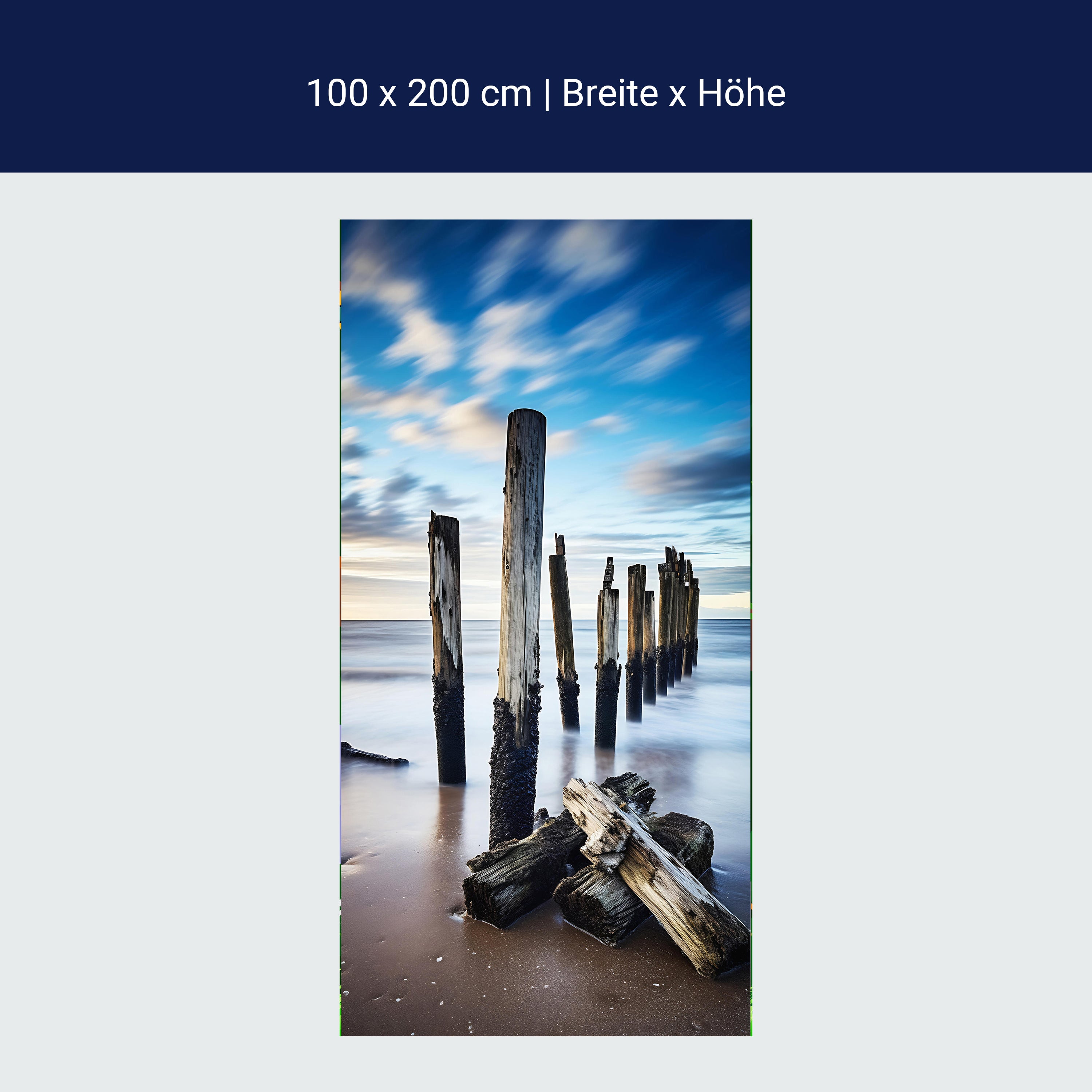 Türtapete Strand, Meer, Buhnen M1489 Türtapete Strand, Meer, Buhnen M1489