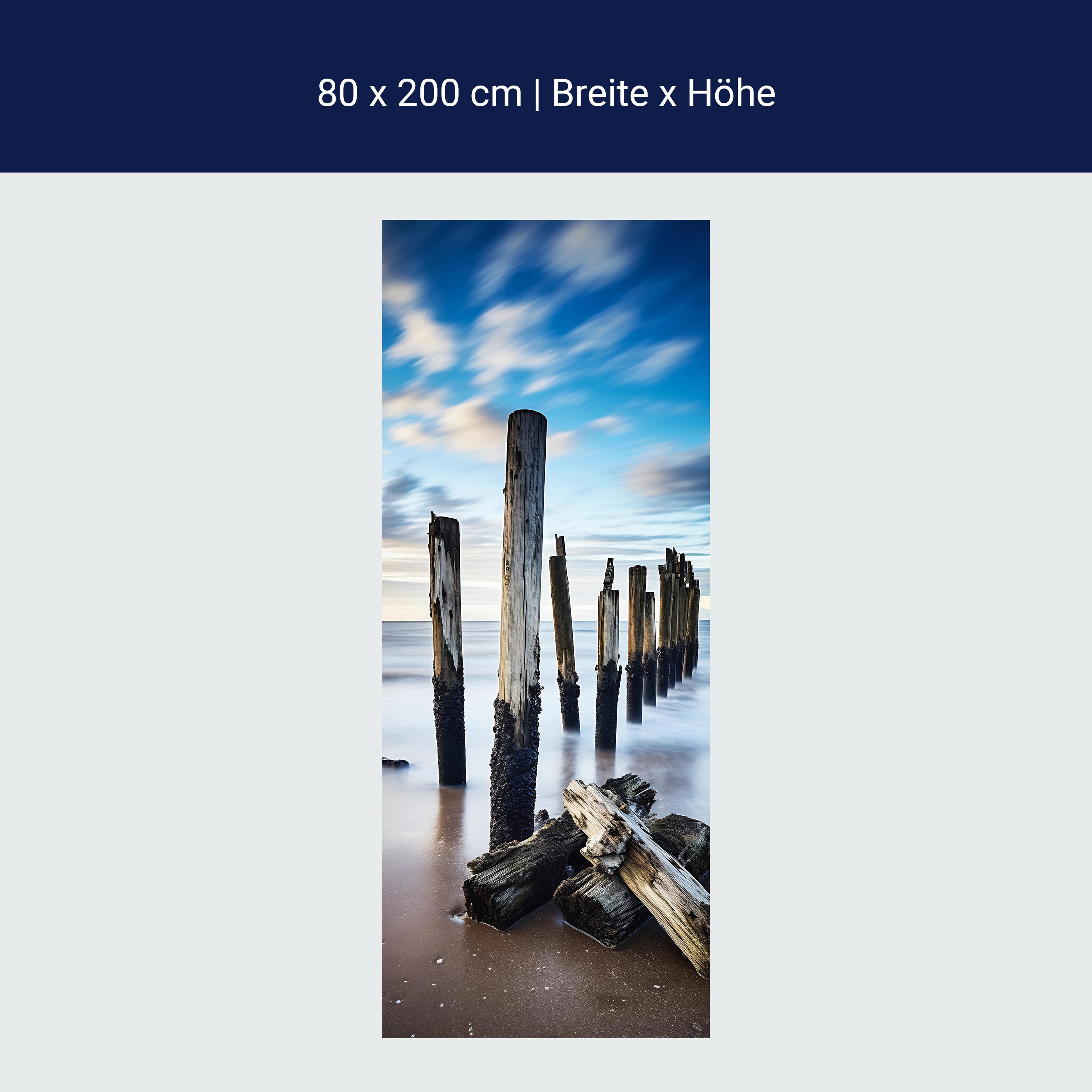 Türtapete Strand, Meer, Buhnen M1489 Türtapete Strand, Meer, Buhnen M1489