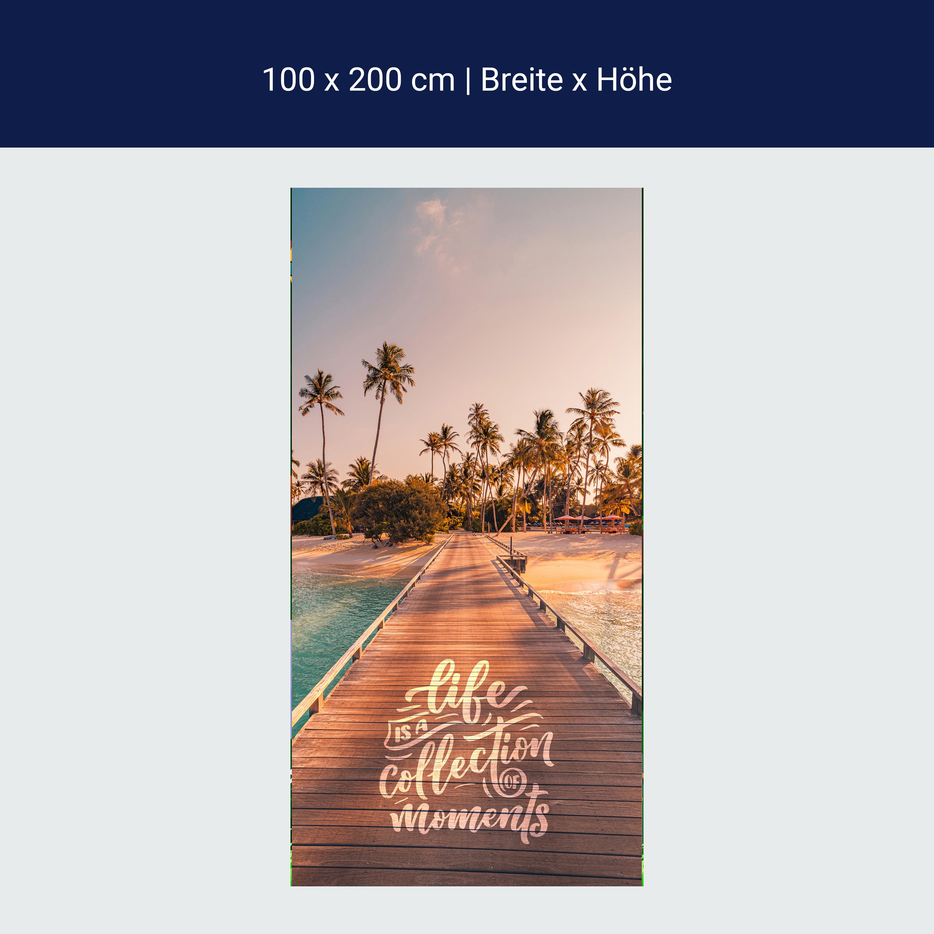 Türtapete Steg, Strand, Meer, Spruch M1494 Türtapete Steg, Strand, Meer, Spruch M1494