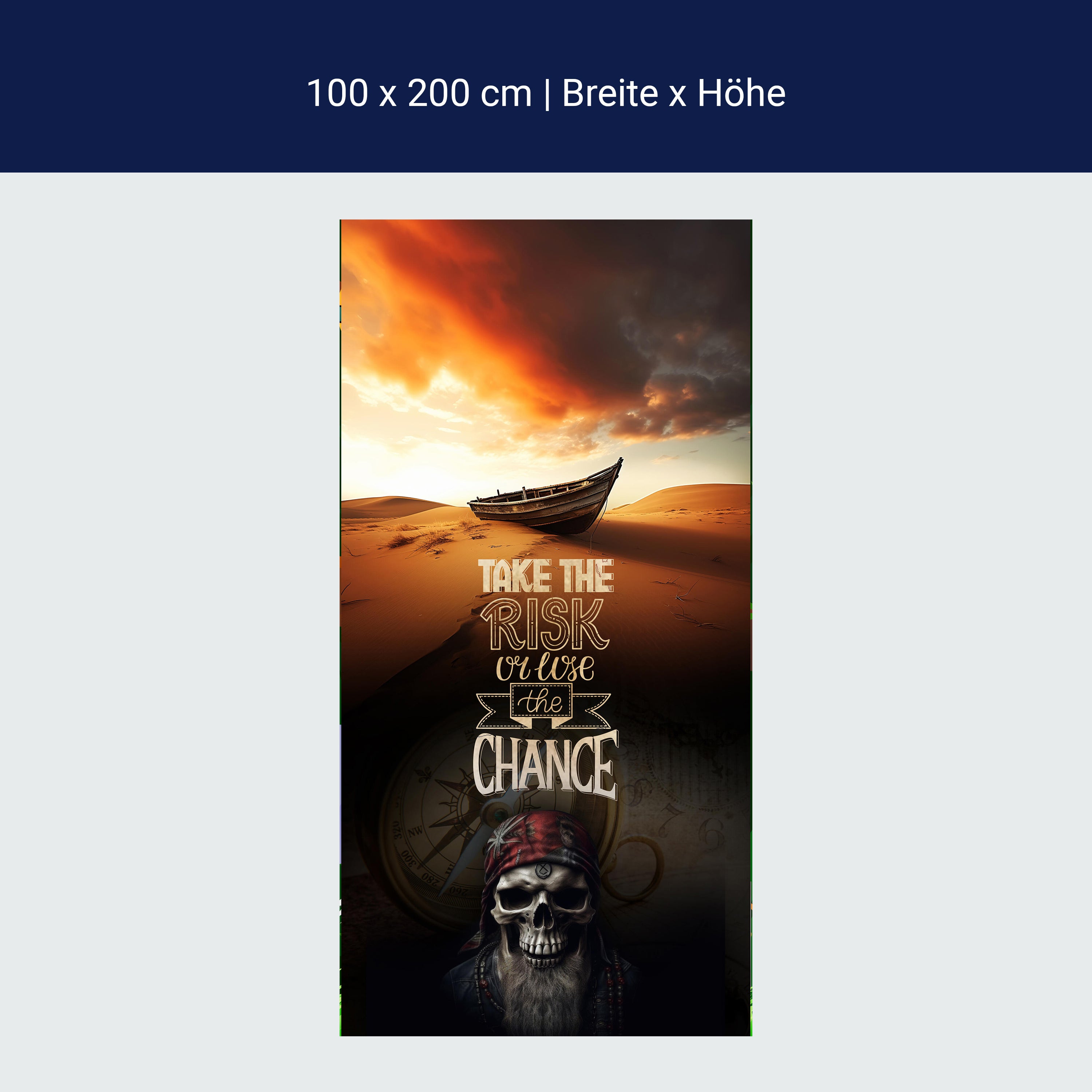 Türtapete Pirat, Spruch, Ruderboot, Totenkopf M1497 Türtapete Pirat, Spruch, Ruderboot, Totenkopf M1497