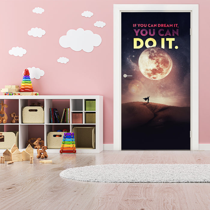 Türtapete Vollmond, Spruch Motivation, Wüste M1498 - Bild 1 Türtapete Vollmond, Spruch Motivation, Wüste M1498 - Bild 1