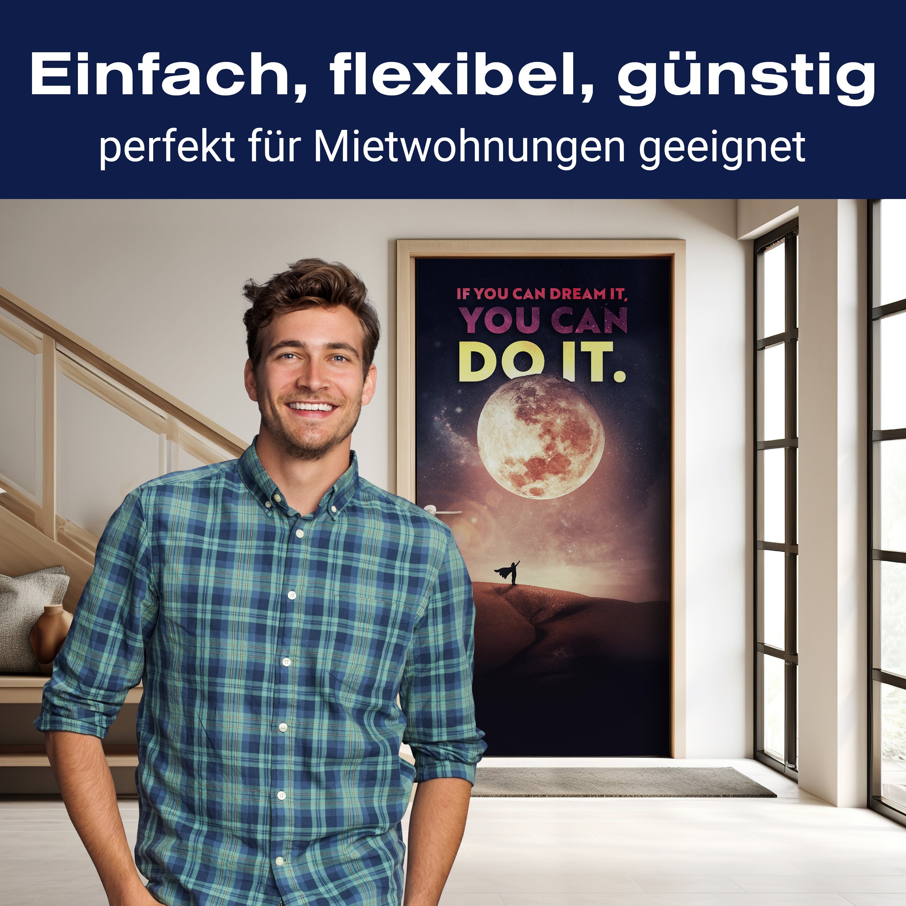 Türtapete Vollmond, Spruch Motivation, Wüste M1498 - Bild 3 Türtapete Vollmond, Spruch Motivation, Wüste M1498 - Bild 3