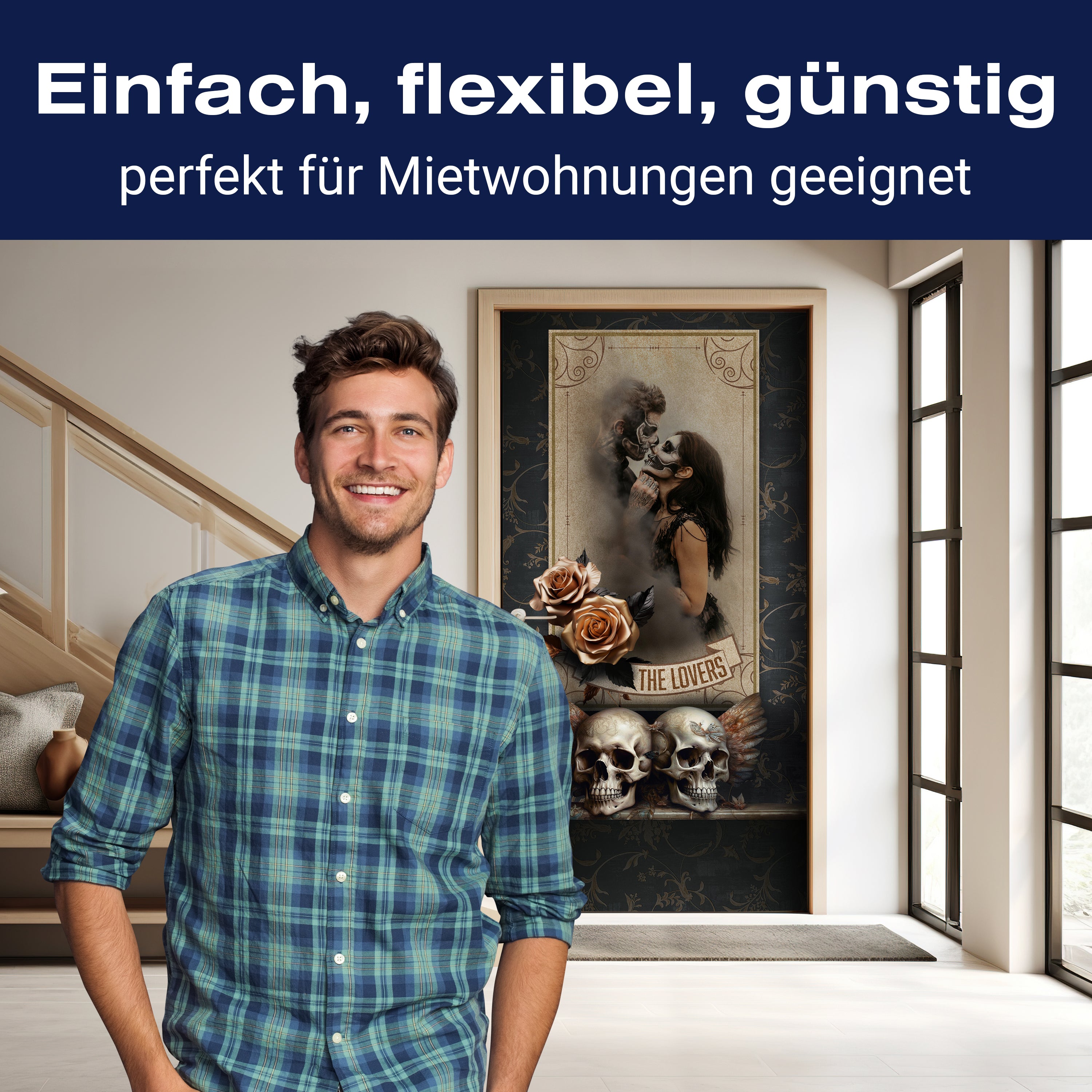 Türtapete Totenkopf, Paar, Gothic M1499 - Bild 3 Türtapete Totenkopf, Paar, Gothic M1499 - Bild 3