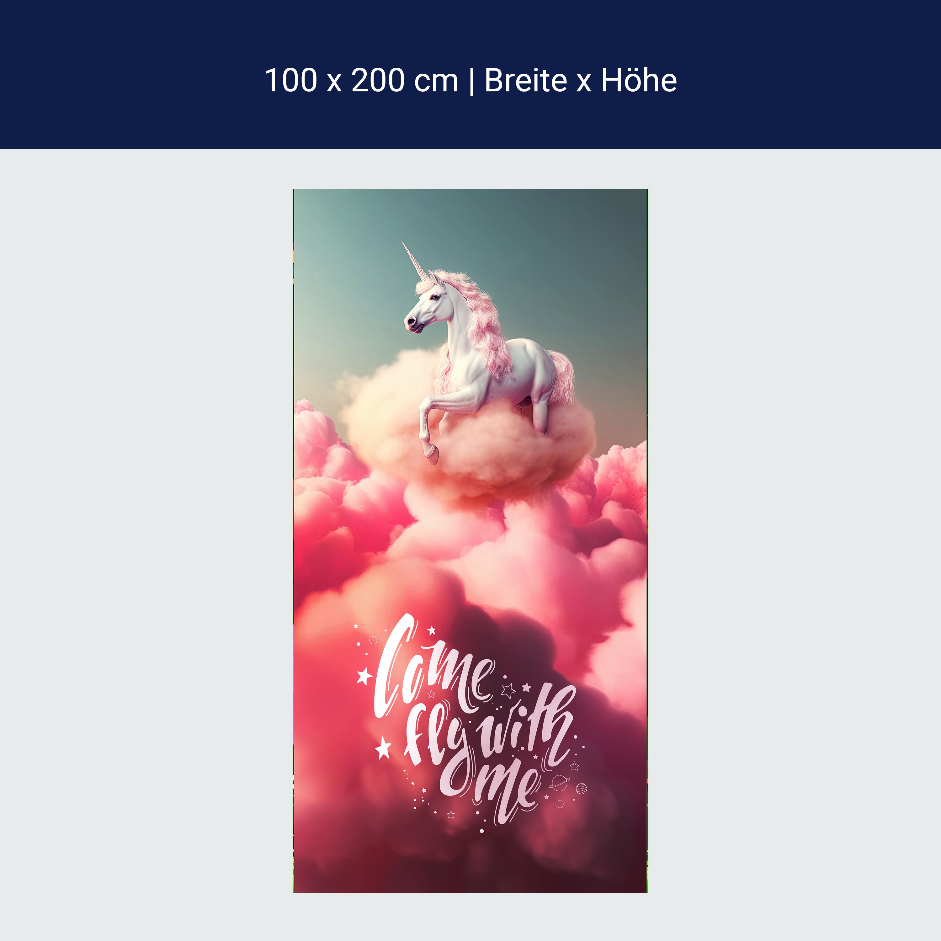 Türtapete Einhorn, Wolken, Spruch, Motivation M1501 Türtapete Einhorn, Wolken, Spruch, Motivation M1501