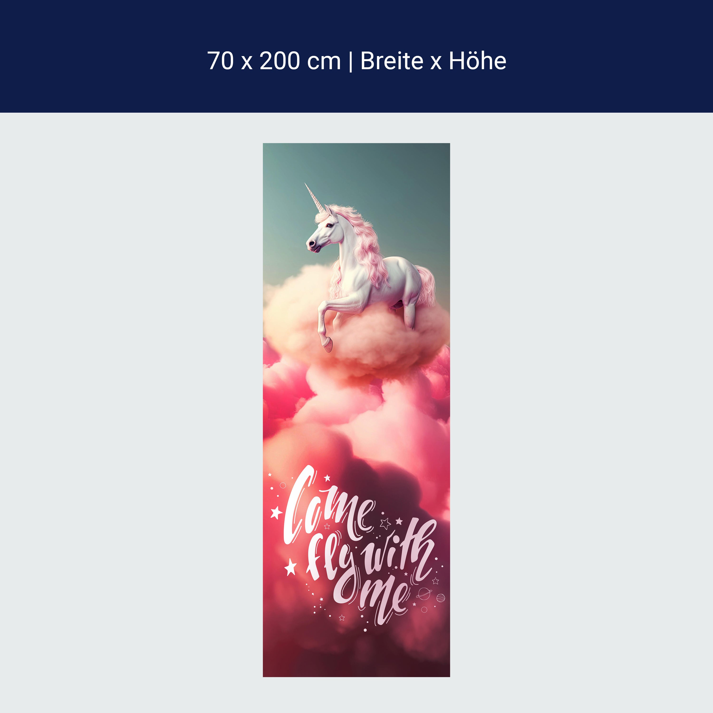 Türtapete Einhorn, Wolken, Spruch, Motivation M1501 Türtapete Einhorn, Wolken, Spruch, Motivation M1501