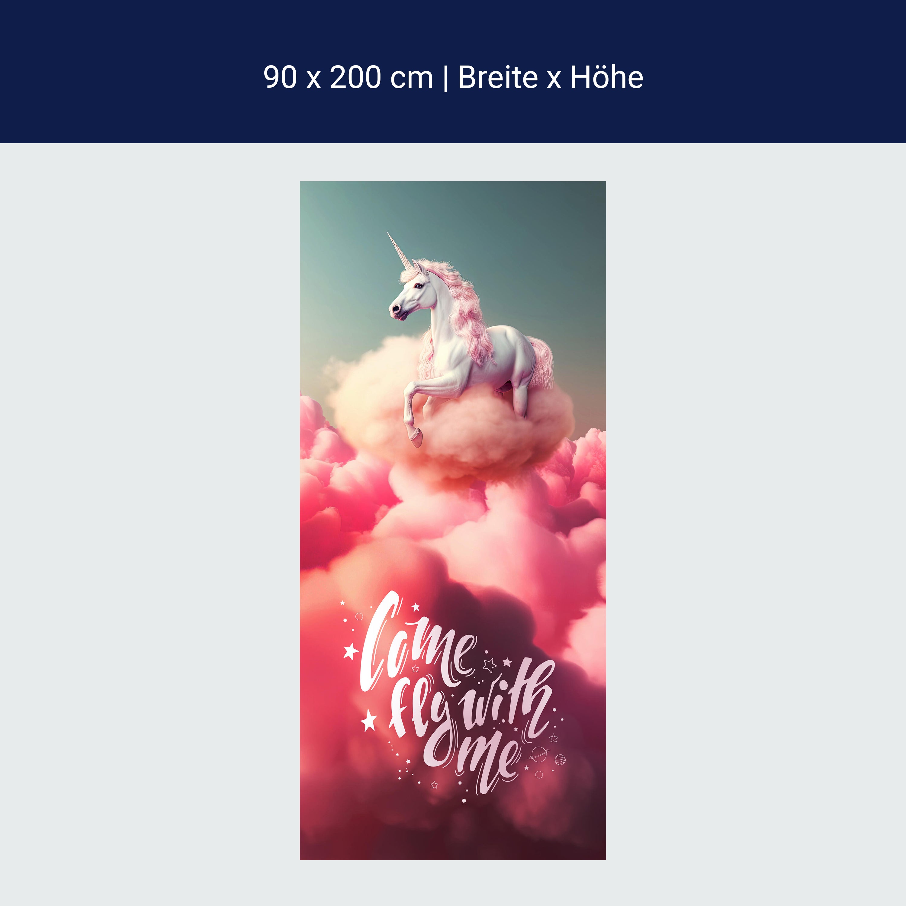 Türtapete Einhorn, Wolken, Spruch, Motivation M1501 Türtapete Einhorn, Wolken, Spruch, Motivation M1501