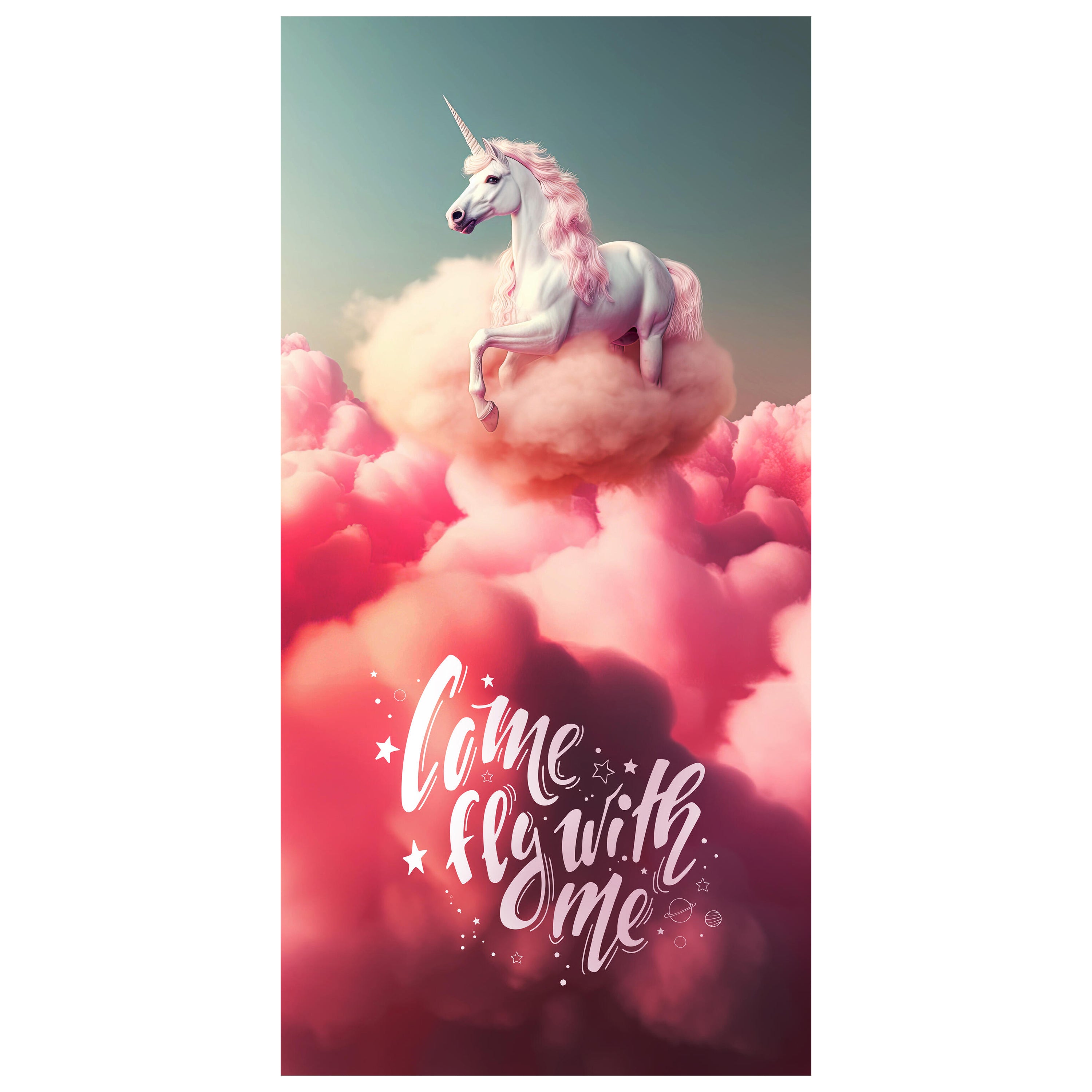 Türtapete Einhorn, Wolken, Spruch, Motivation M1501 - Bild 2 Türtapete Einhorn, Wolken, Spruch, Motivation M1501 - Bild 2