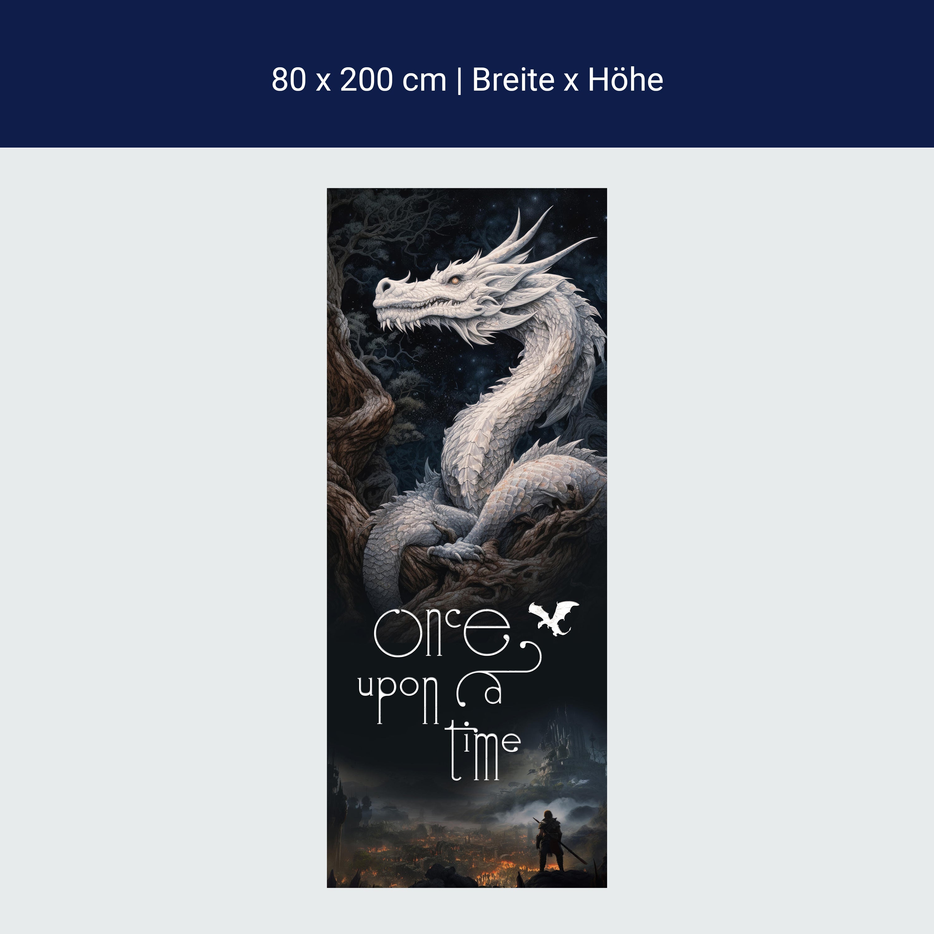 Türtapete Drache, Spruch, Illustration M1502 Türtapete Drache, Spruch, Illustration M1502