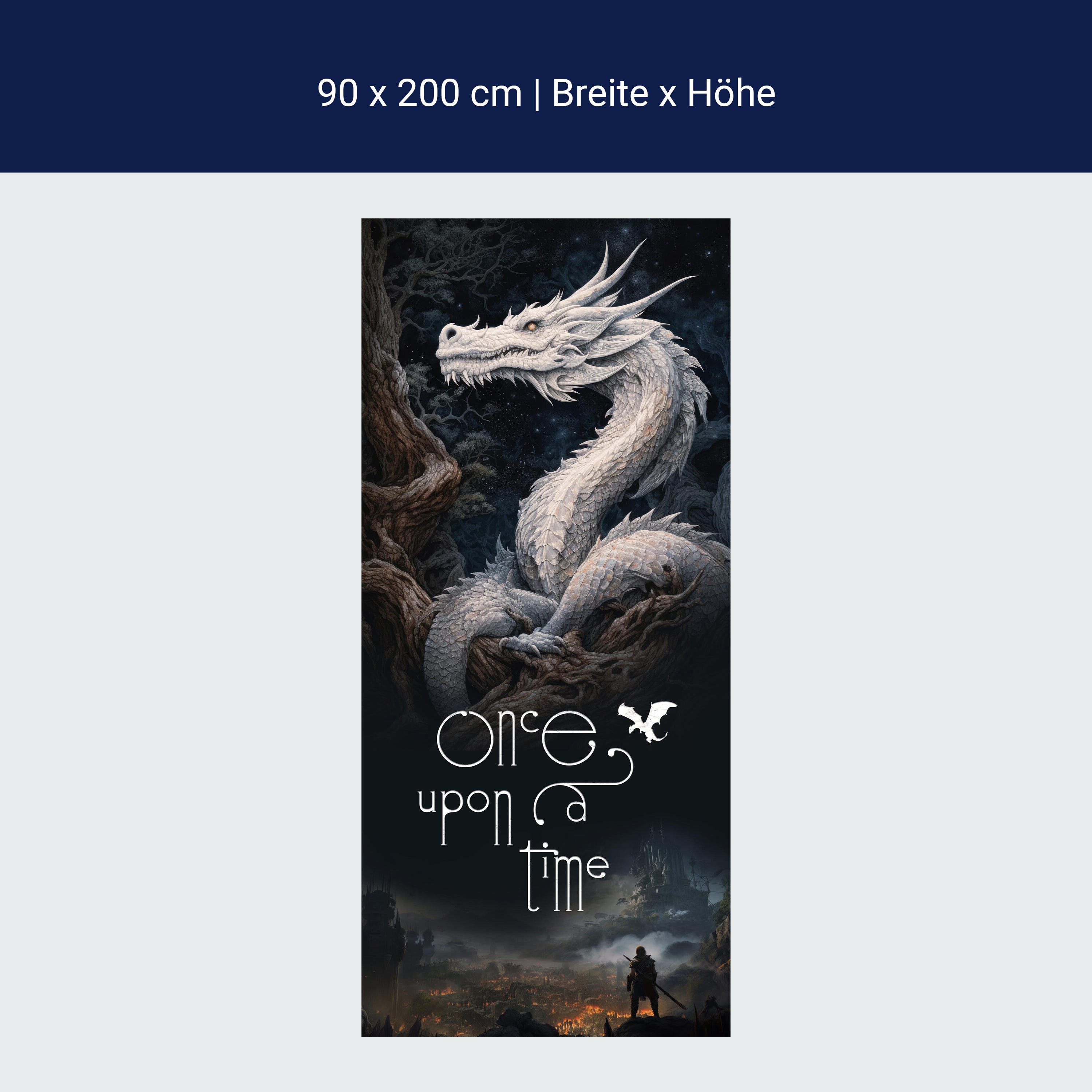 Türtapete Drache, Spruch, Illustration M1502 Türtapete Drache, Spruch, Illustration M1502