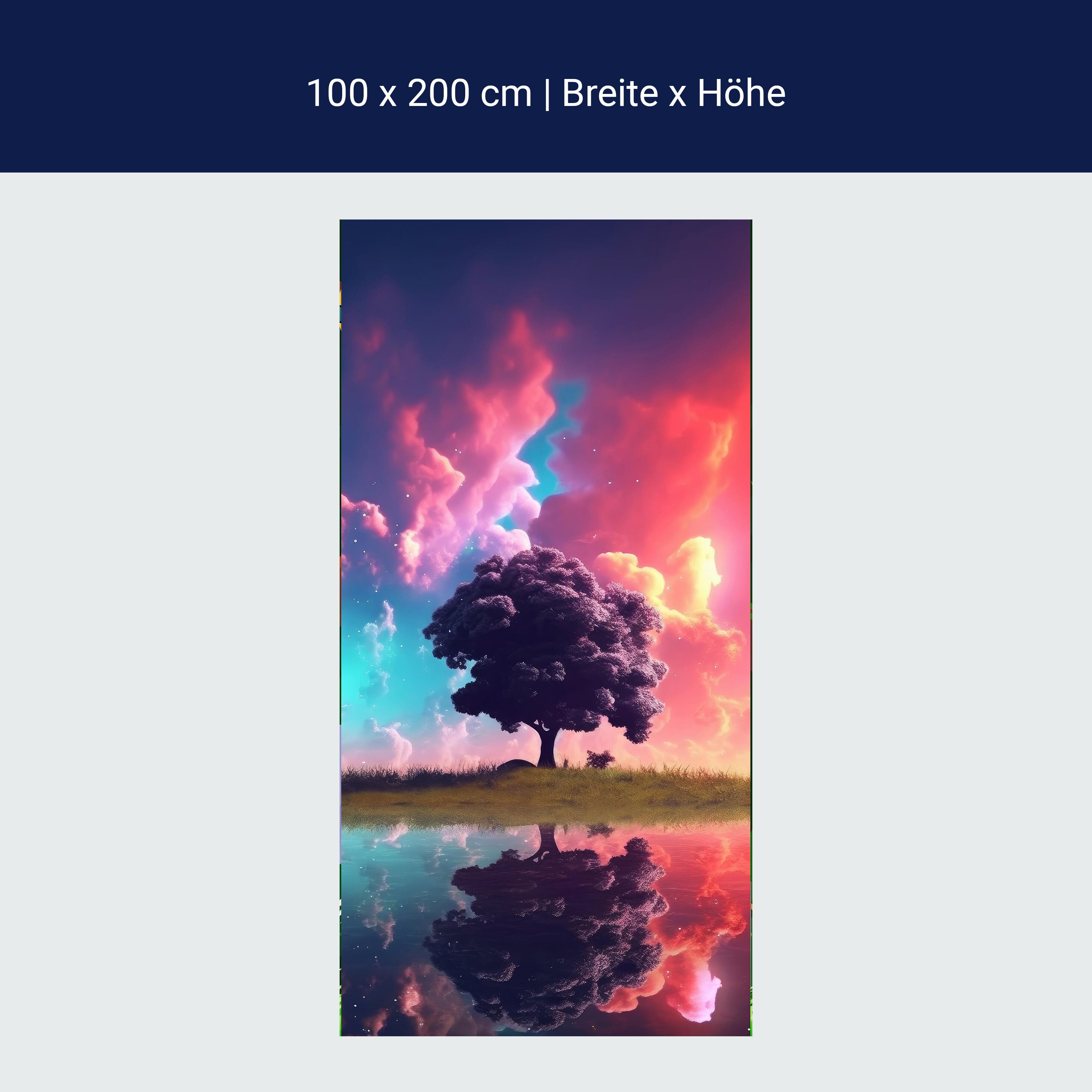 Türtapete Baum, Wolken, See M1503 Türtapete Baum, Wolken, See M1503