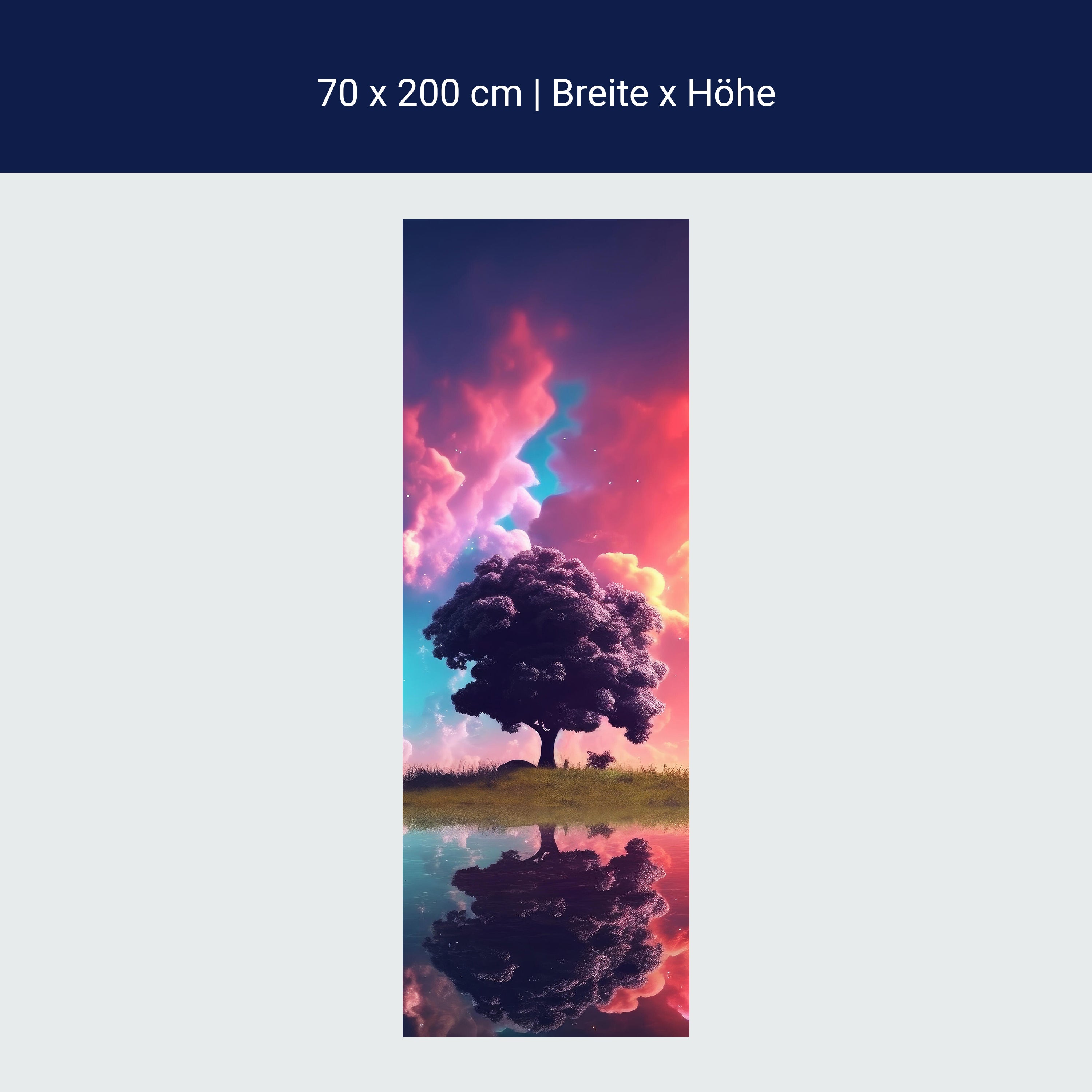 Türtapete Baum, Wolken, See M1503 Türtapete Baum, Wolken, See M1503