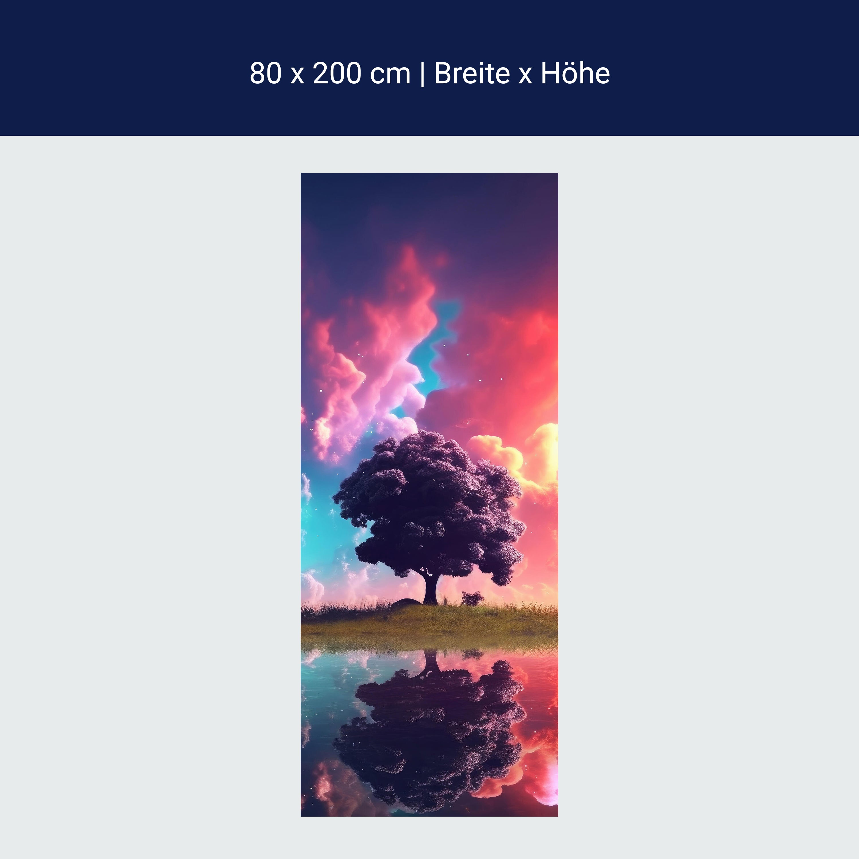 Türtapete Baum, Wolken, See M1503 Türtapete Baum, Wolken, See M1503