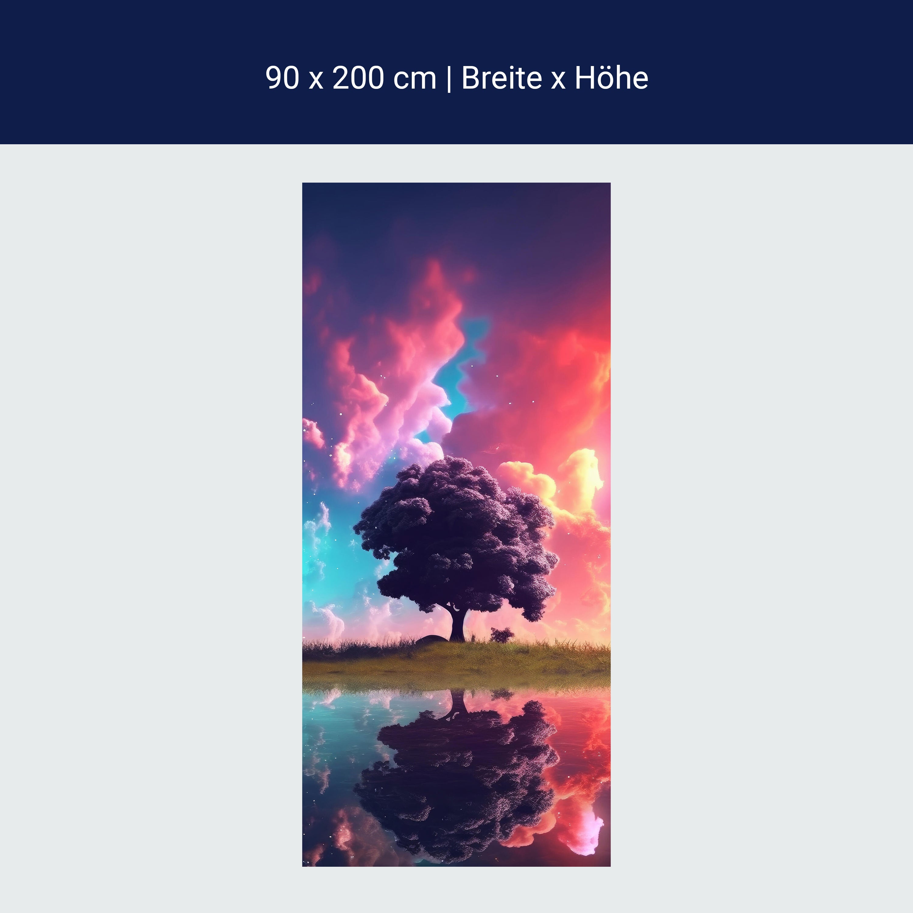 Türtapete Baum, Wolken, See M1503 Türtapete Baum, Wolken, See M1503