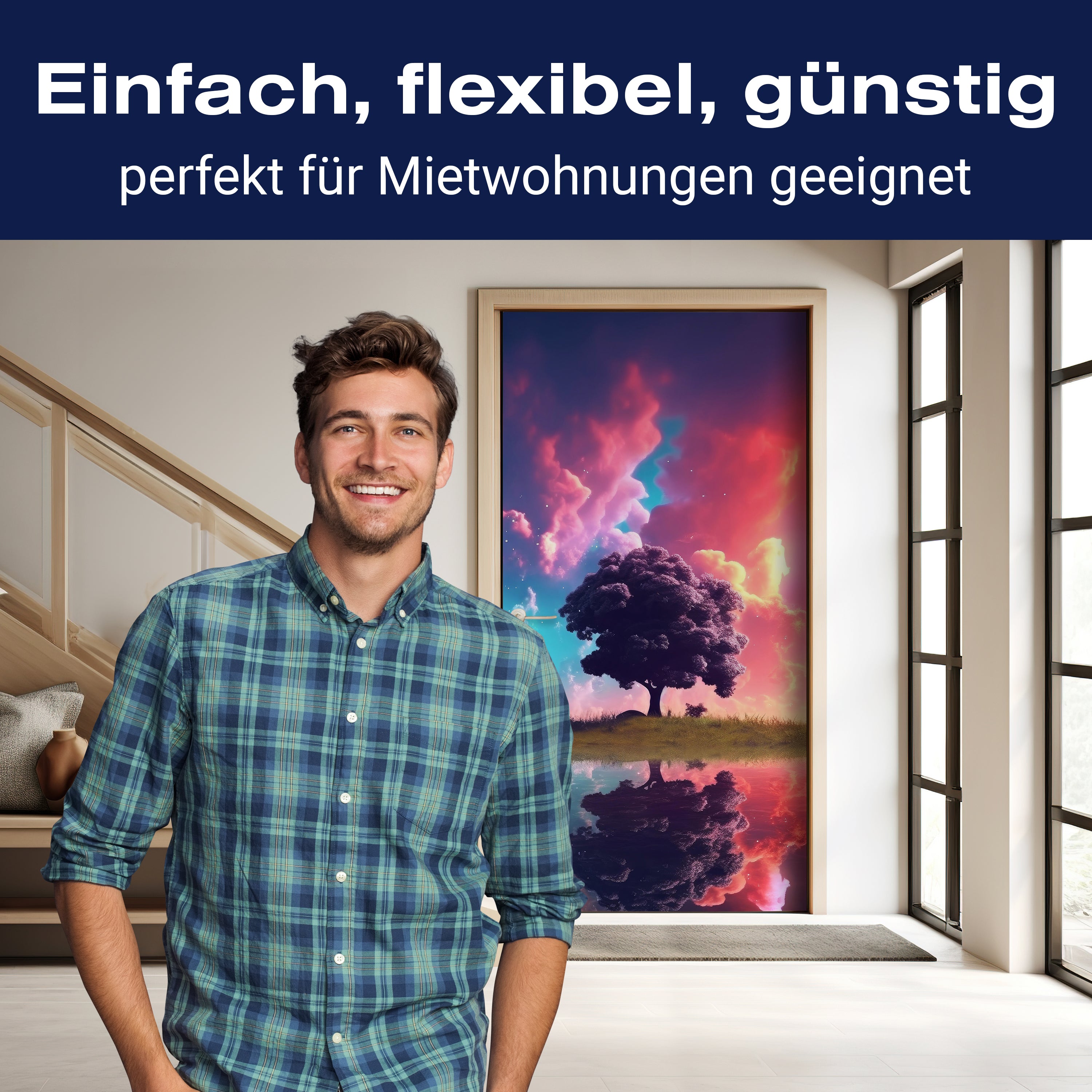 Türtapete Baum, Wolken, See M1503 - Bild 3 Türtapete Baum, Wolken, See M1503 - Bild 3