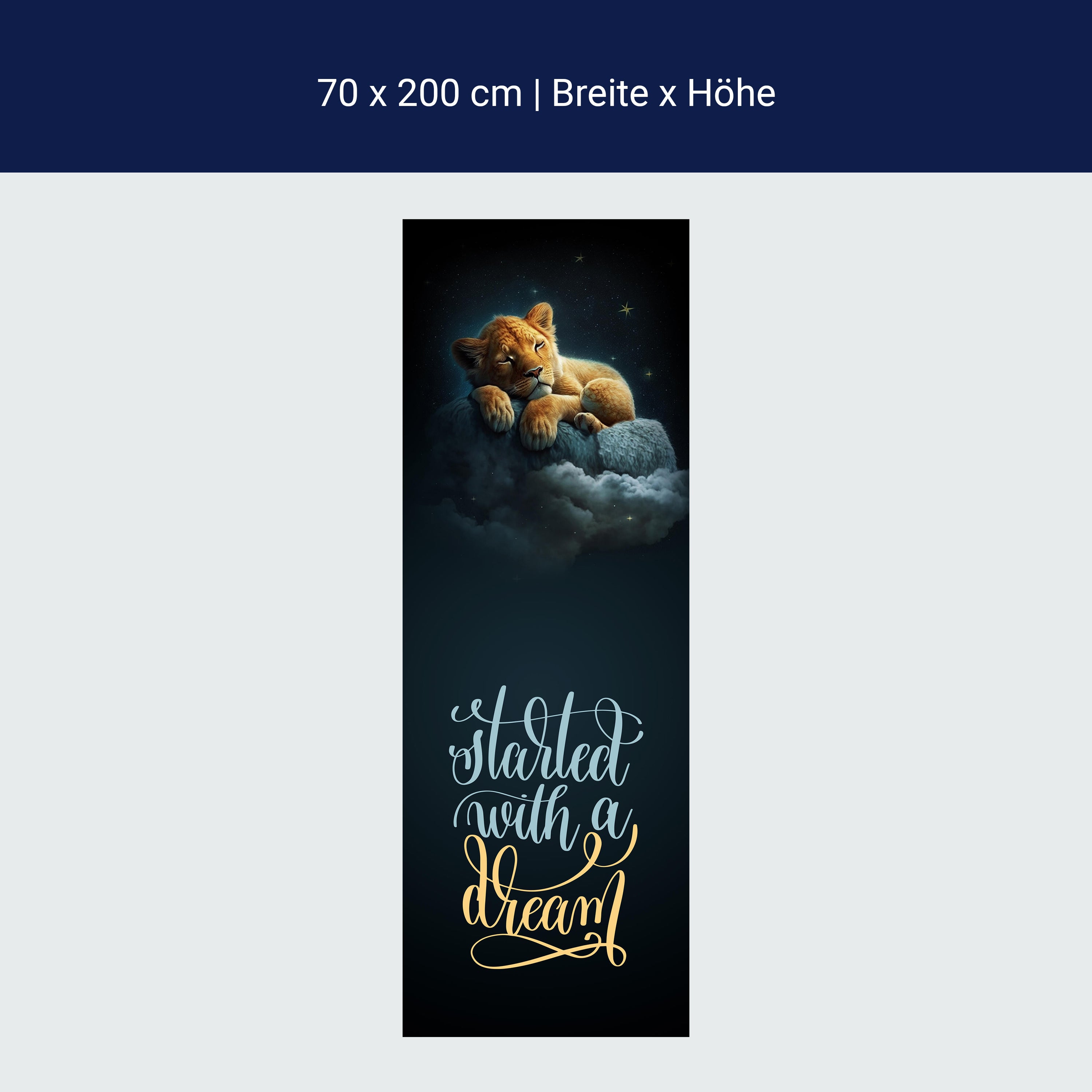 Türtapete schlafender Löwe, Spruch, Motivation M1504 Türtapete schlafender Löwe, Spruch, Motivation M1504