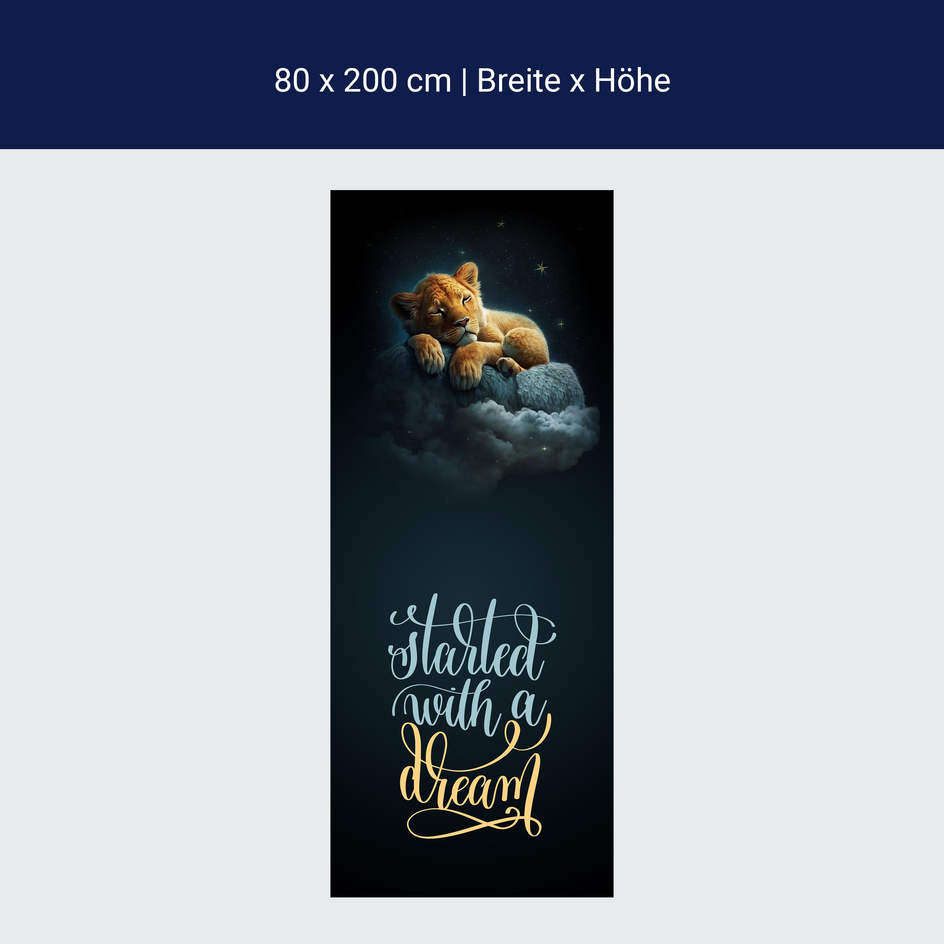 Türtapete schlafender Löwe, Spruch, Motivation M1504 Türtapete schlafender Löwe, Spruch, Motivation M1504