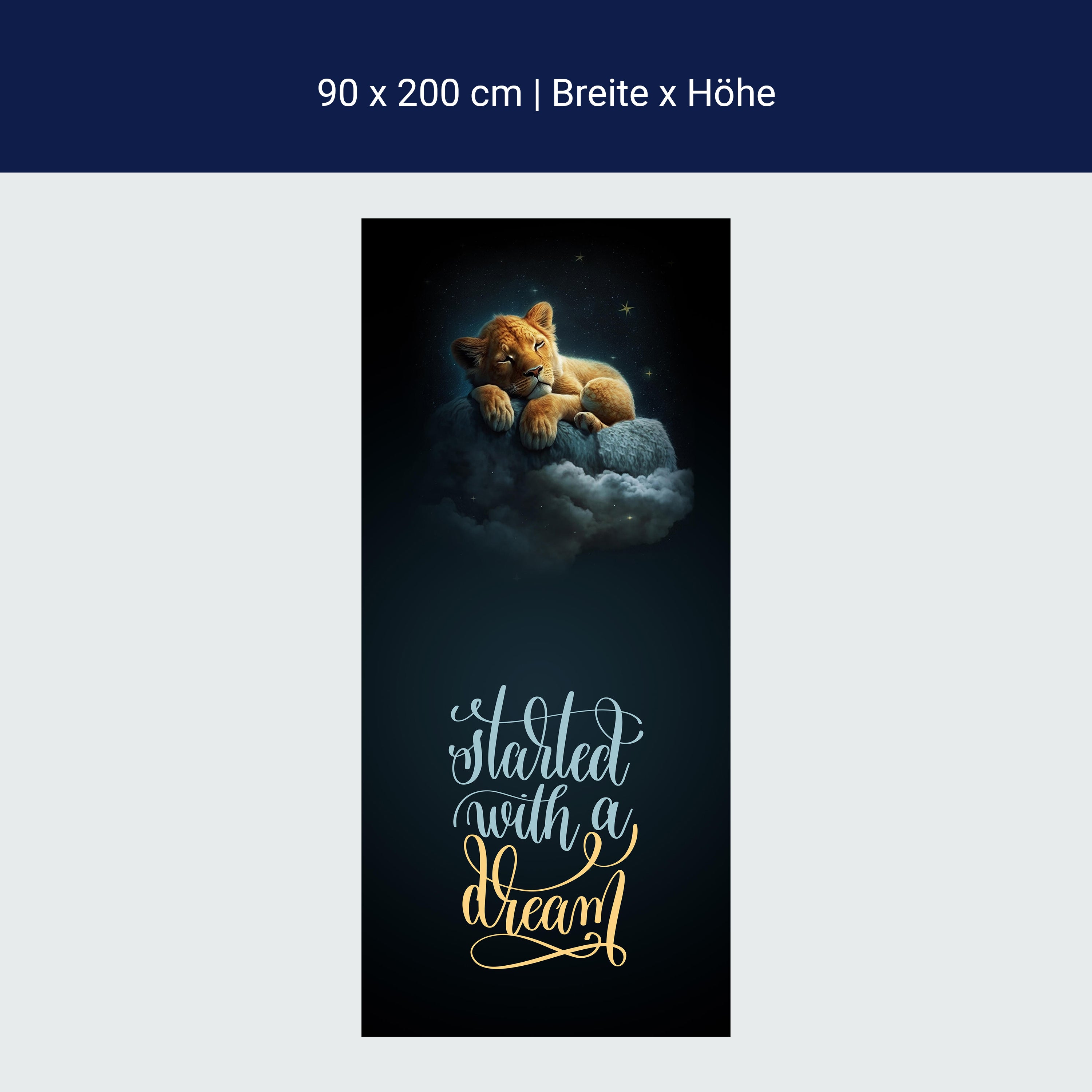 Türtapete schlafender Löwe, Spruch, Motivation M1504 Türtapete schlafender Löwe, Spruch, Motivation M1504