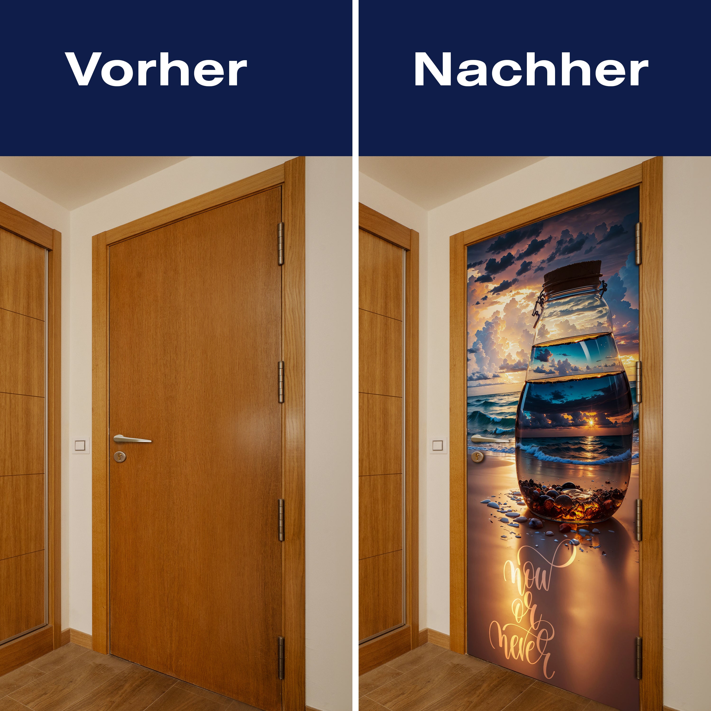 Türtapete Meer, Strand, Glasflasche, Spruch M1507 - Bild 10 Türtapete Meer, Strand, Glasflasche, Spruch M1507 - Bild 10