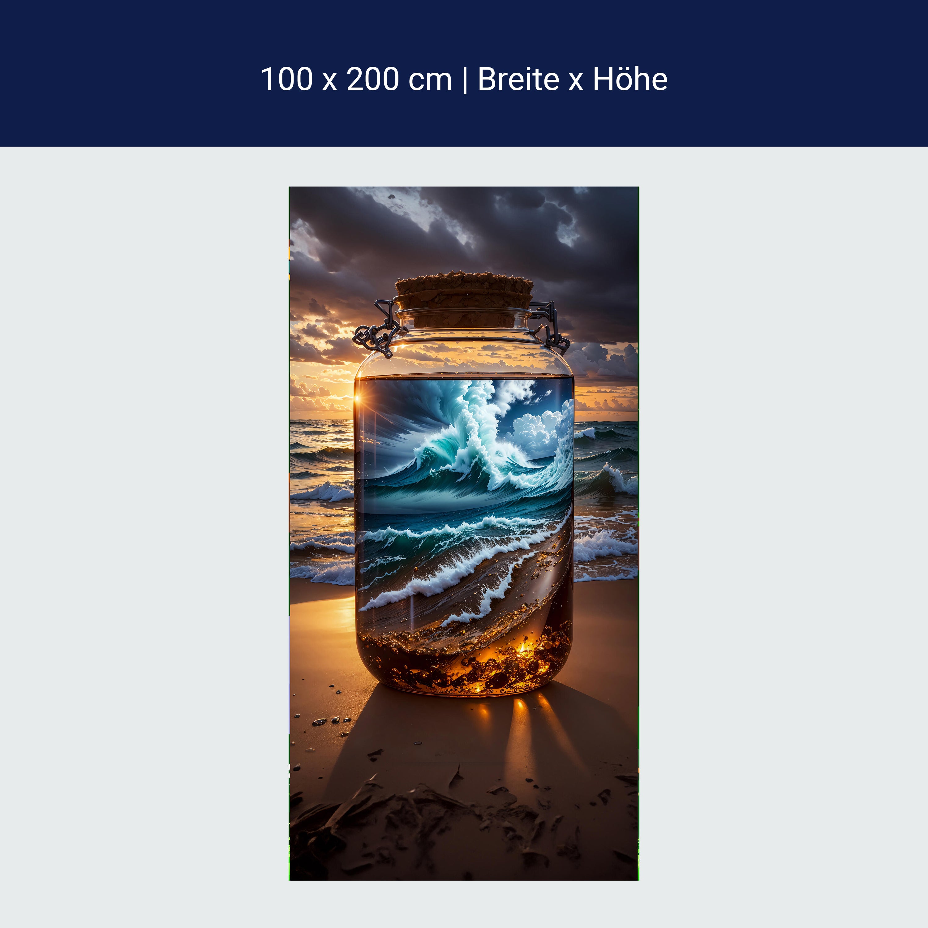 Türtapete Meer, Strand, Flasche, Wasser M1508 Türtapete Meer, Strand, Flasche, Wasser M1508
