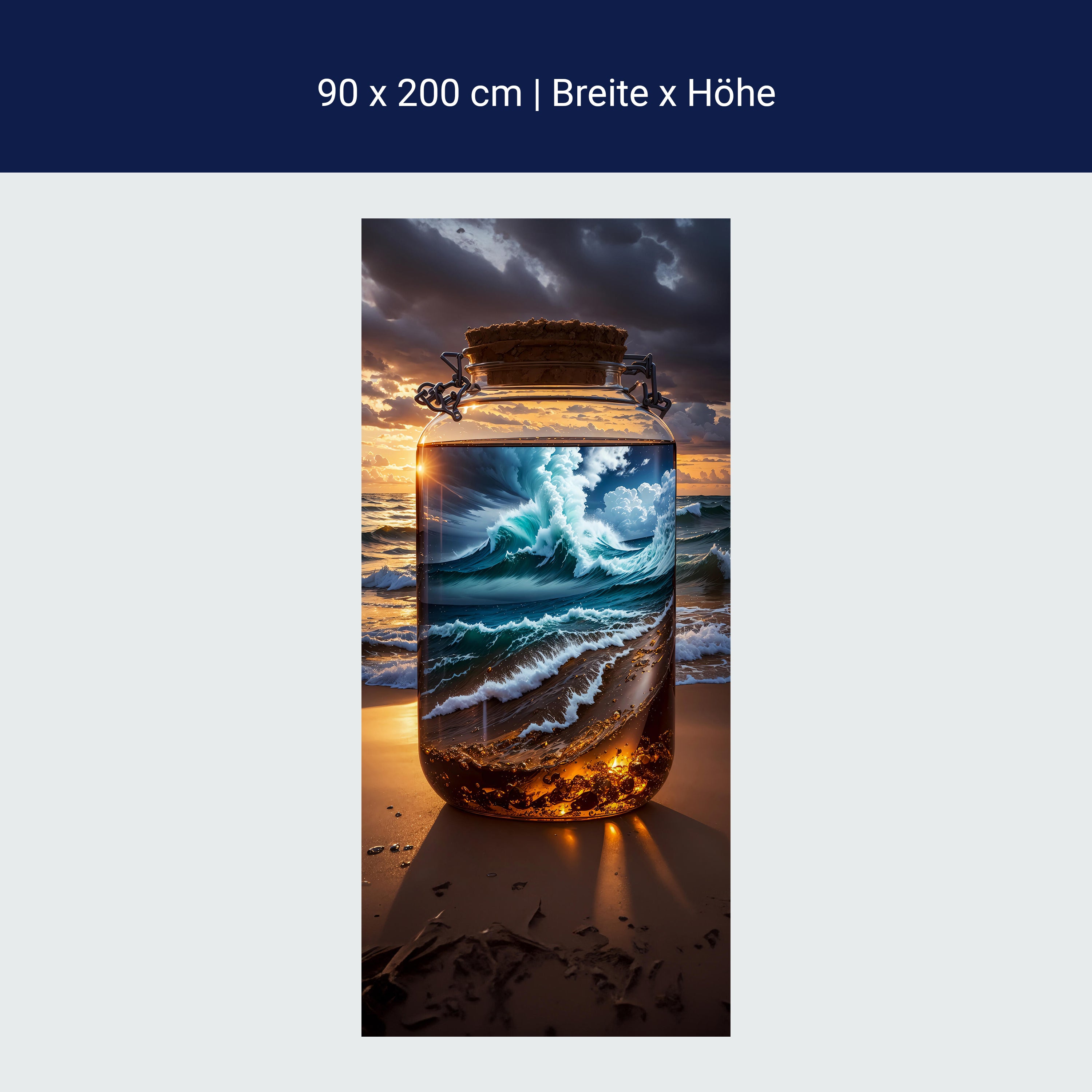 Türtapete Meer, Strand, Flasche, Wasser M1508 Türtapete Meer, Strand, Flasche, Wasser M1508