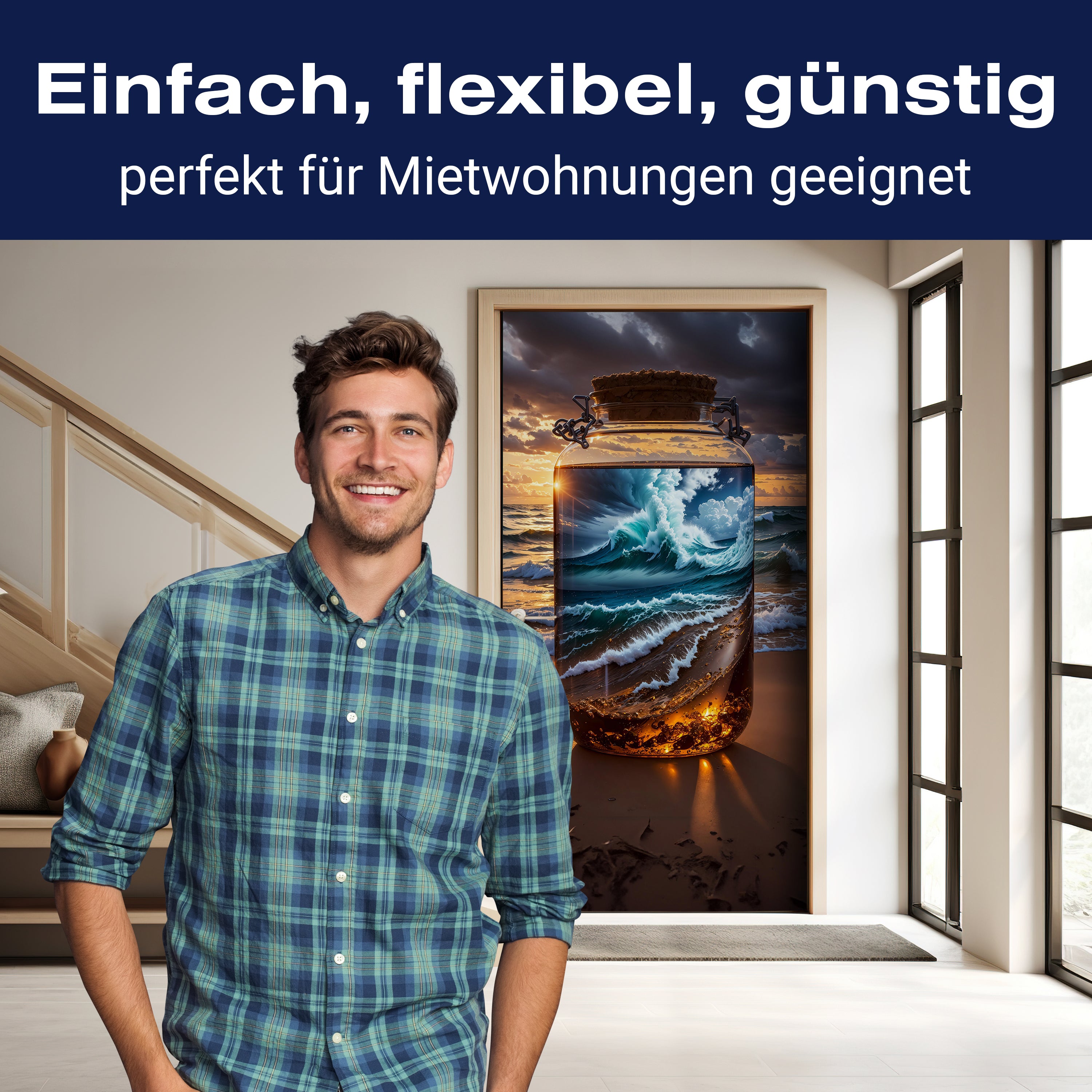 Türtapete Meer, Strand, Flasche, Wasser M1508 - Bild 3 Türtapete Meer, Strand, Flasche, Wasser M1508 - Bild 3