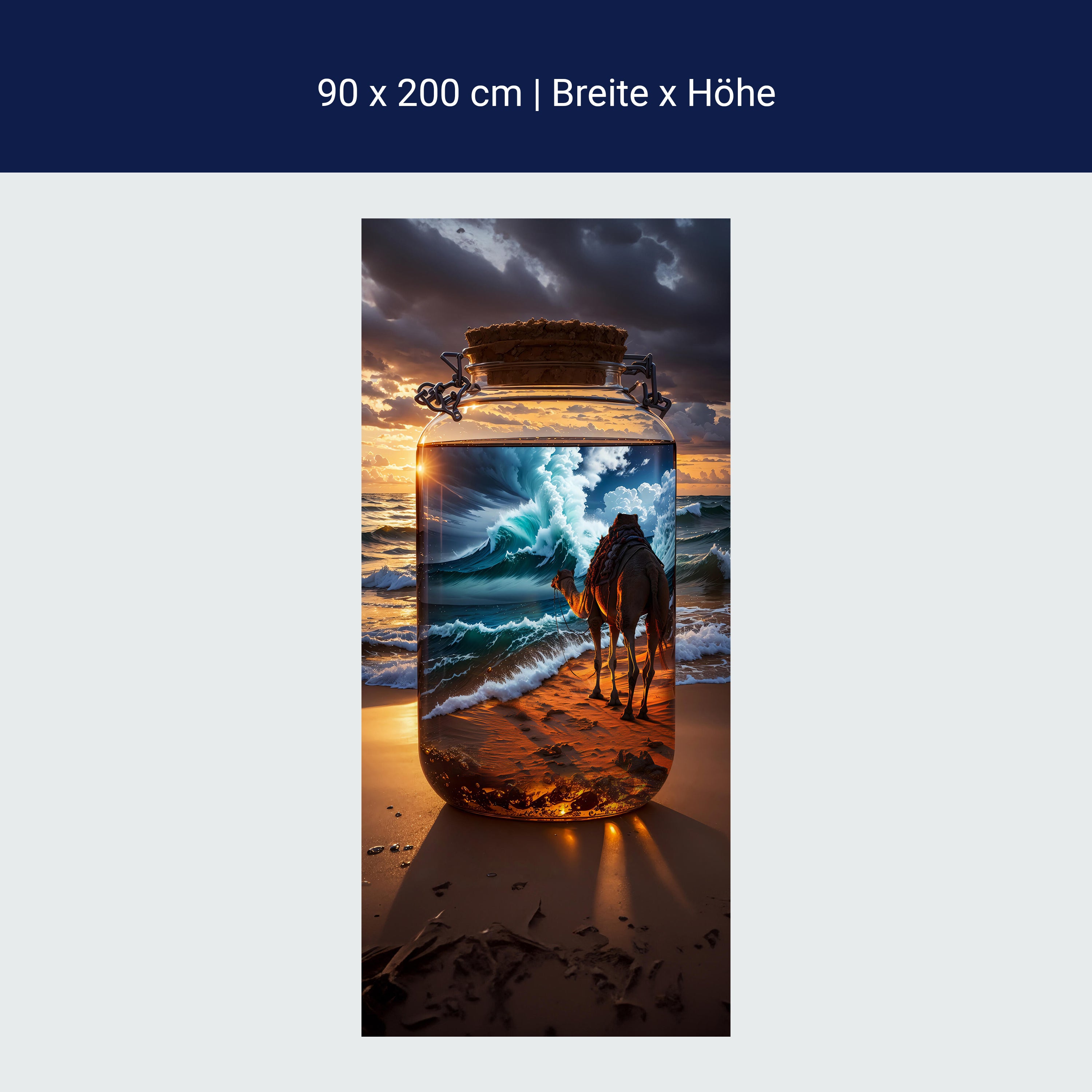 Türtapete Meer, Strand, Flasche, Kamel M1509 Türtapete Meer, Strand, Flasche, Kamel M1509