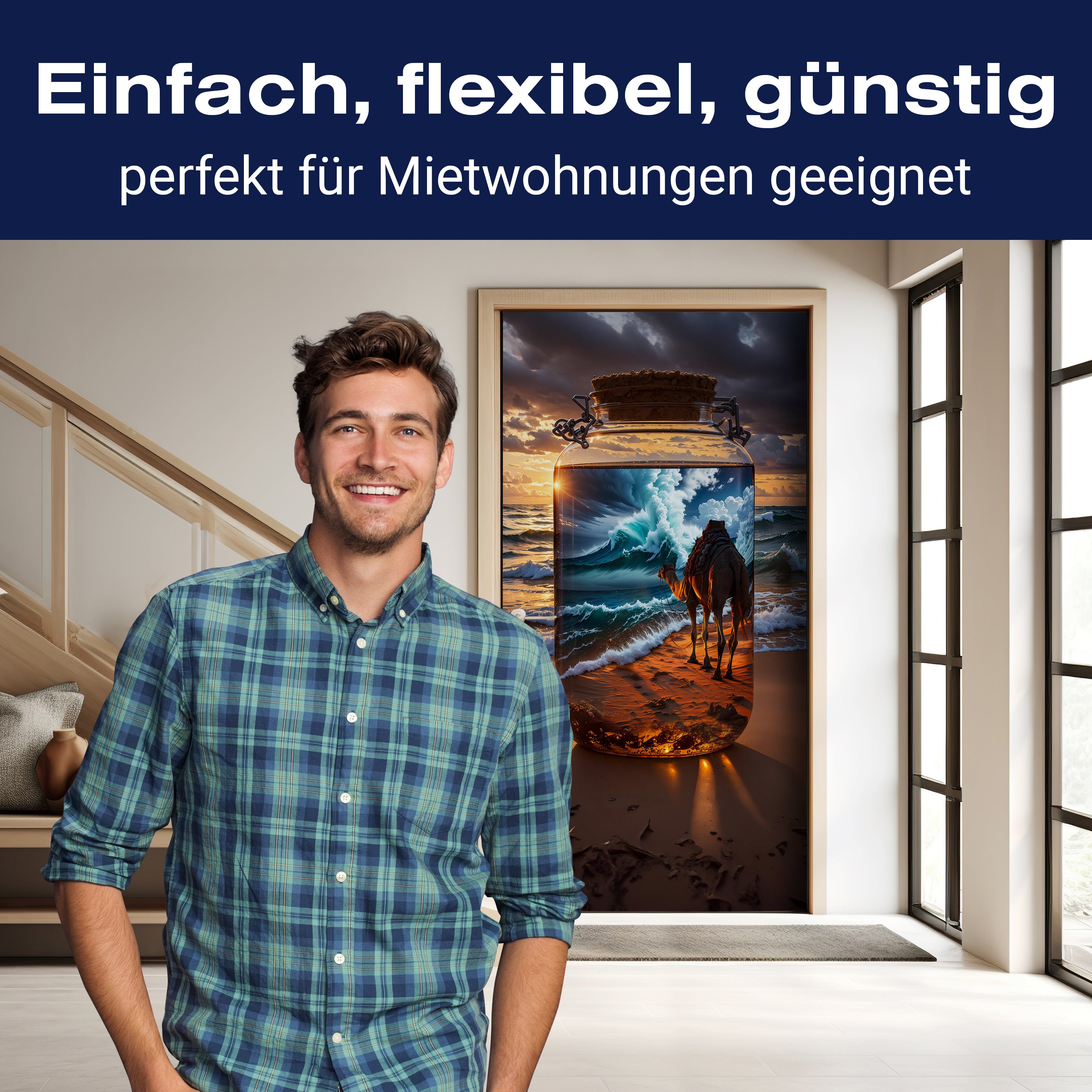 Türtapete Meer, Strand, Flasche, Kamel M1509 - Bild 3 Türtapete Meer, Strand, Flasche, Kamel M1509 - Bild 3