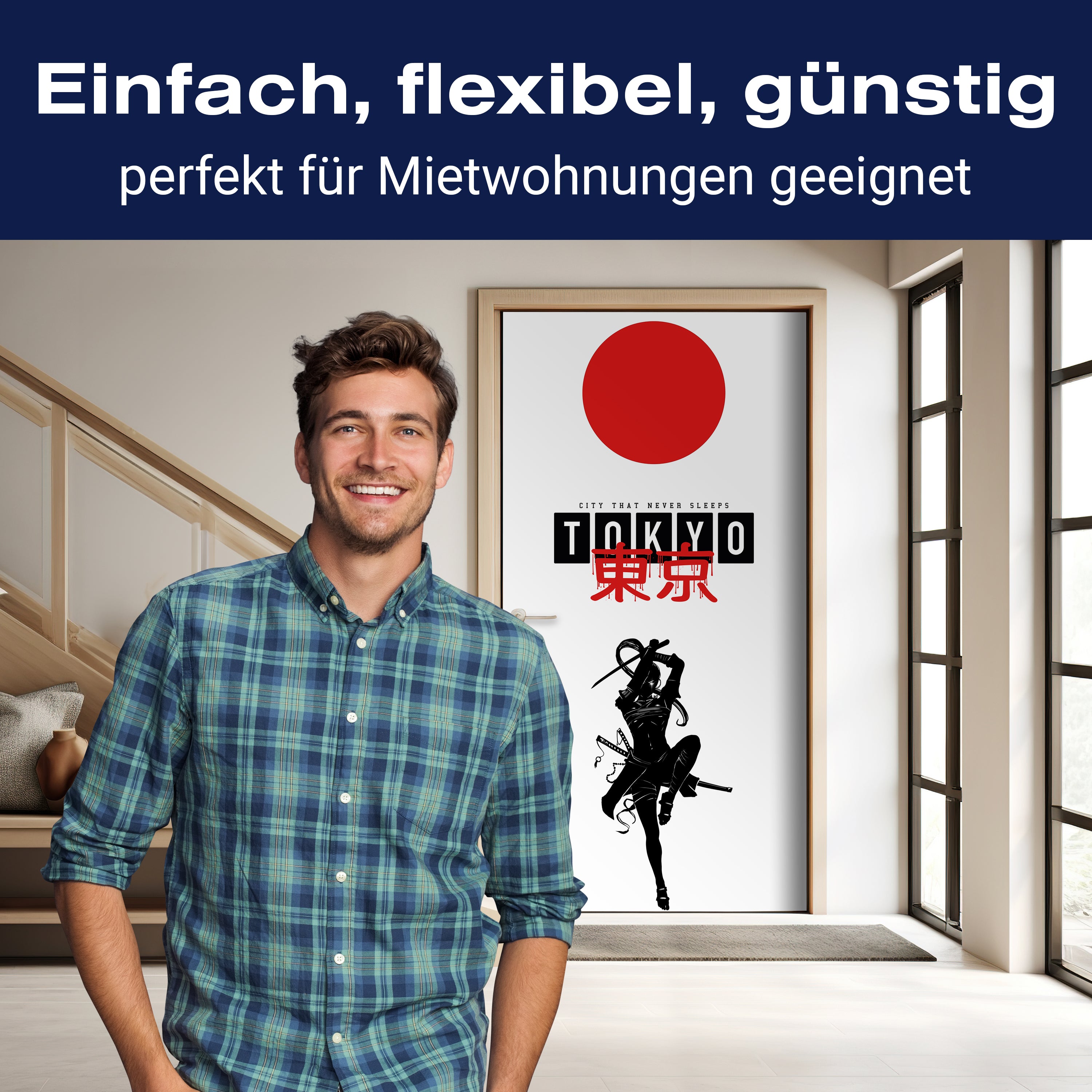 Türtapete Tokyo, Samurai, Anime M1516 - Bild 3 Türtapete Tokyo, Samurai, Anime M1516 - Bild 3