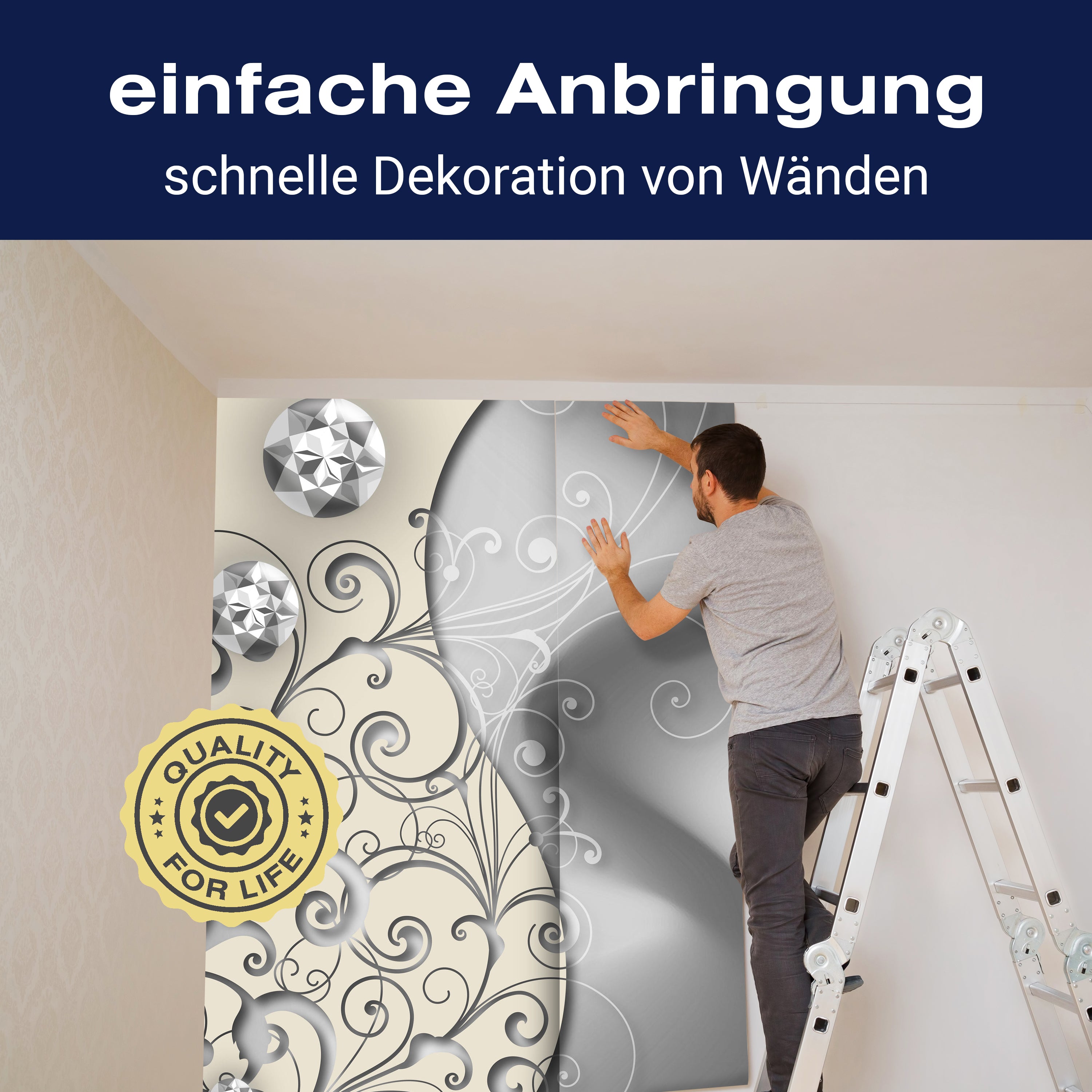 Fototapete Diamanten grau M1518 - Bild 3 Fototapete Diamanten grau M1518 - Bild 3