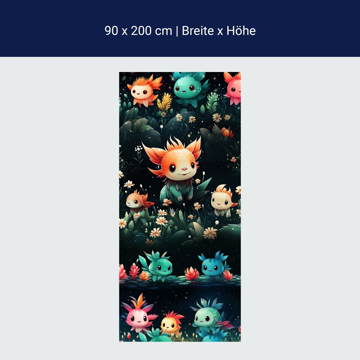 Türtapete süße Axolotl M1524 Türtapete süße Axolotl M1524