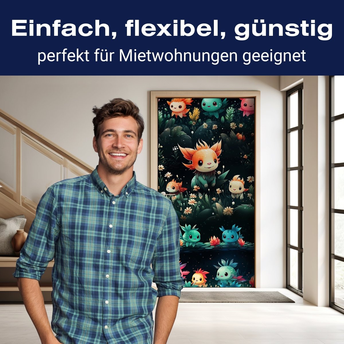 Türtapete süße Axolotl M1524 - Bild 3 Türtapete süße Axolotl M1524 - Bild 3