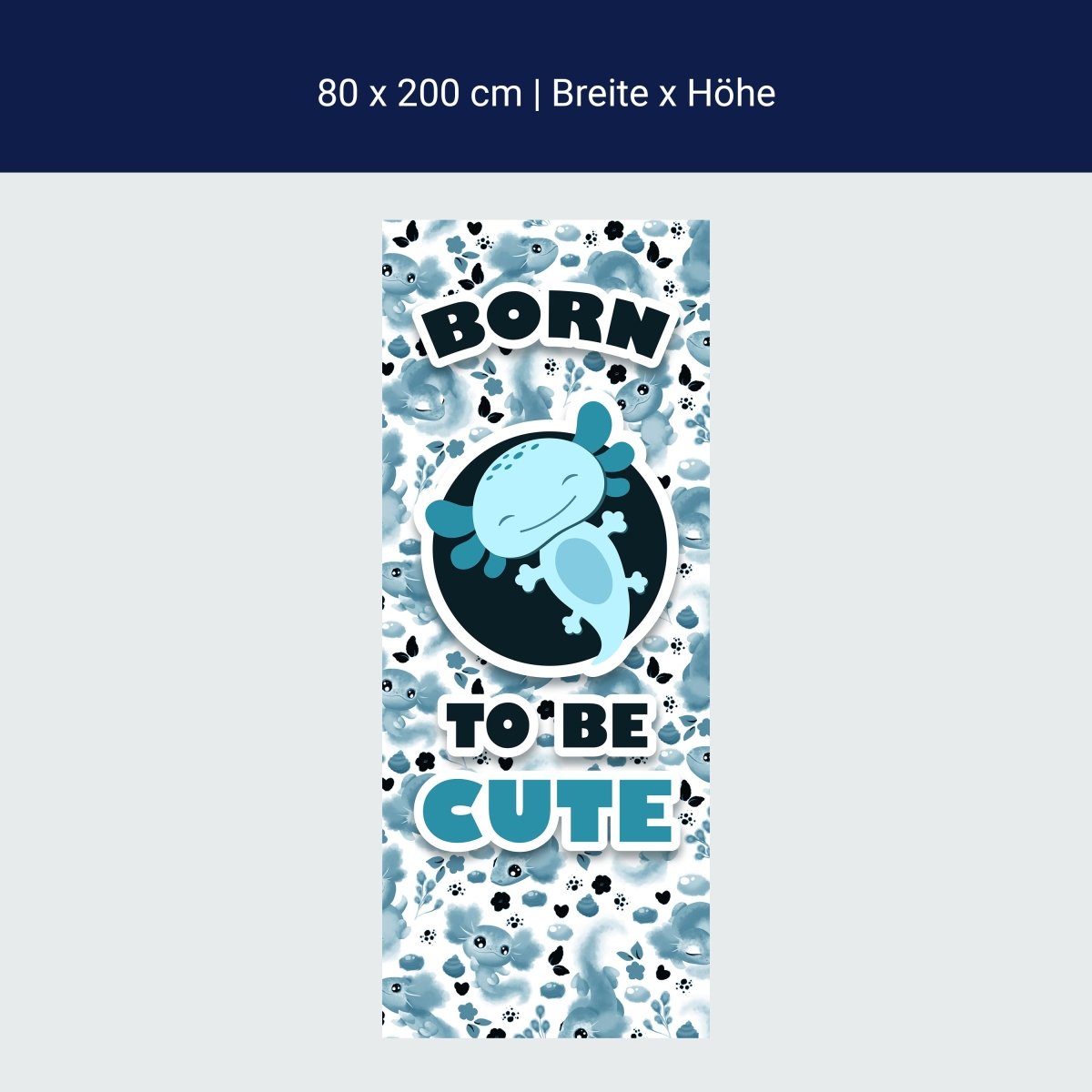 Türtapete süße blaue Axolotl M1525 Türtapete süße blaue Axolotl M1525