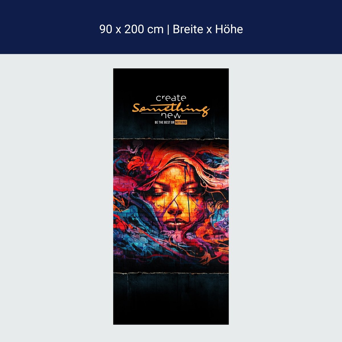 Türtapete Gesicht, Frau, Beton M1530 Türtapete Gesicht, Frau, Beton M1530