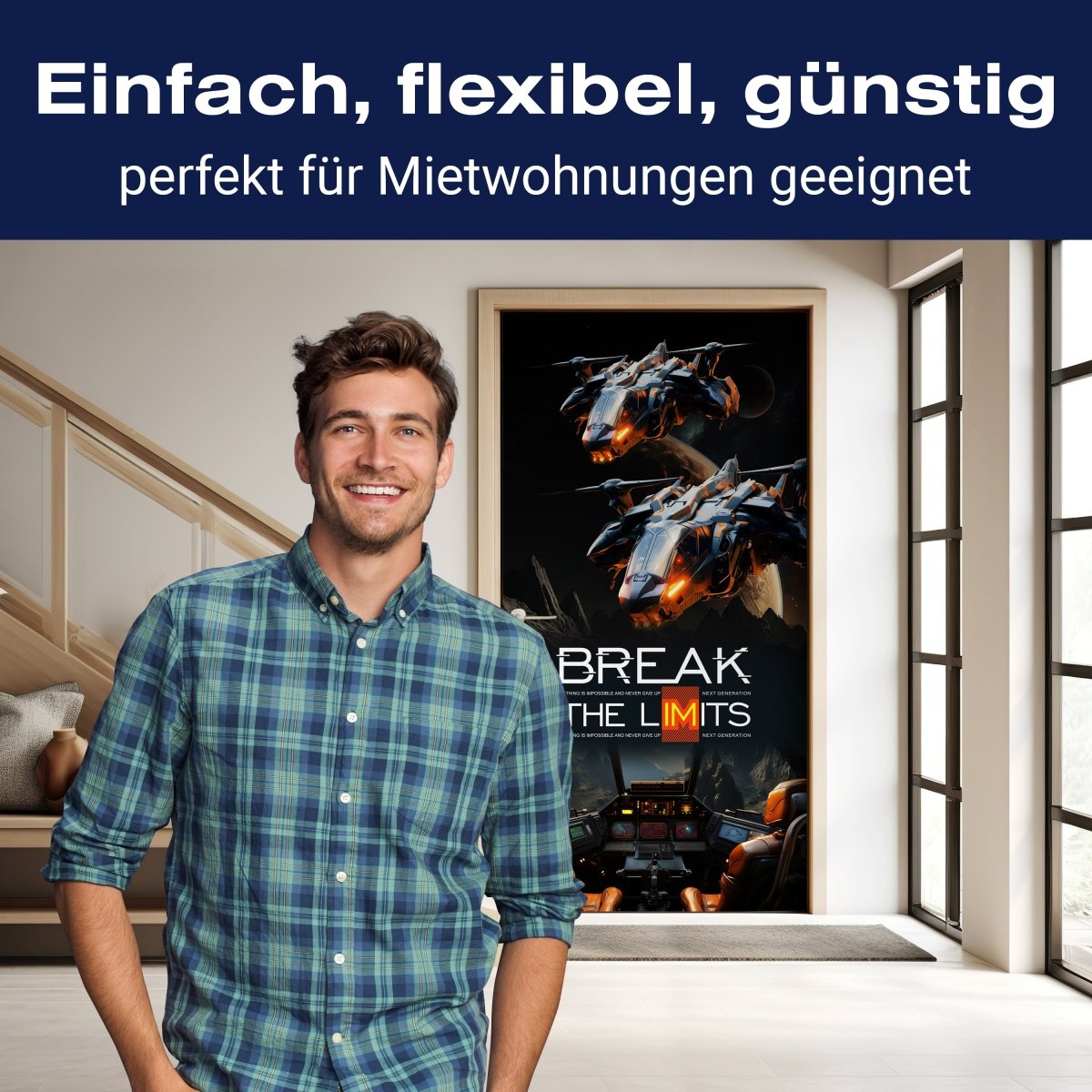 Türtapete Fantasy, Raumschiffe, Planeten M1531 - Bild 3 Türtapete Fantasy, Raumschiffe, Planeten M1531 - Bild 3