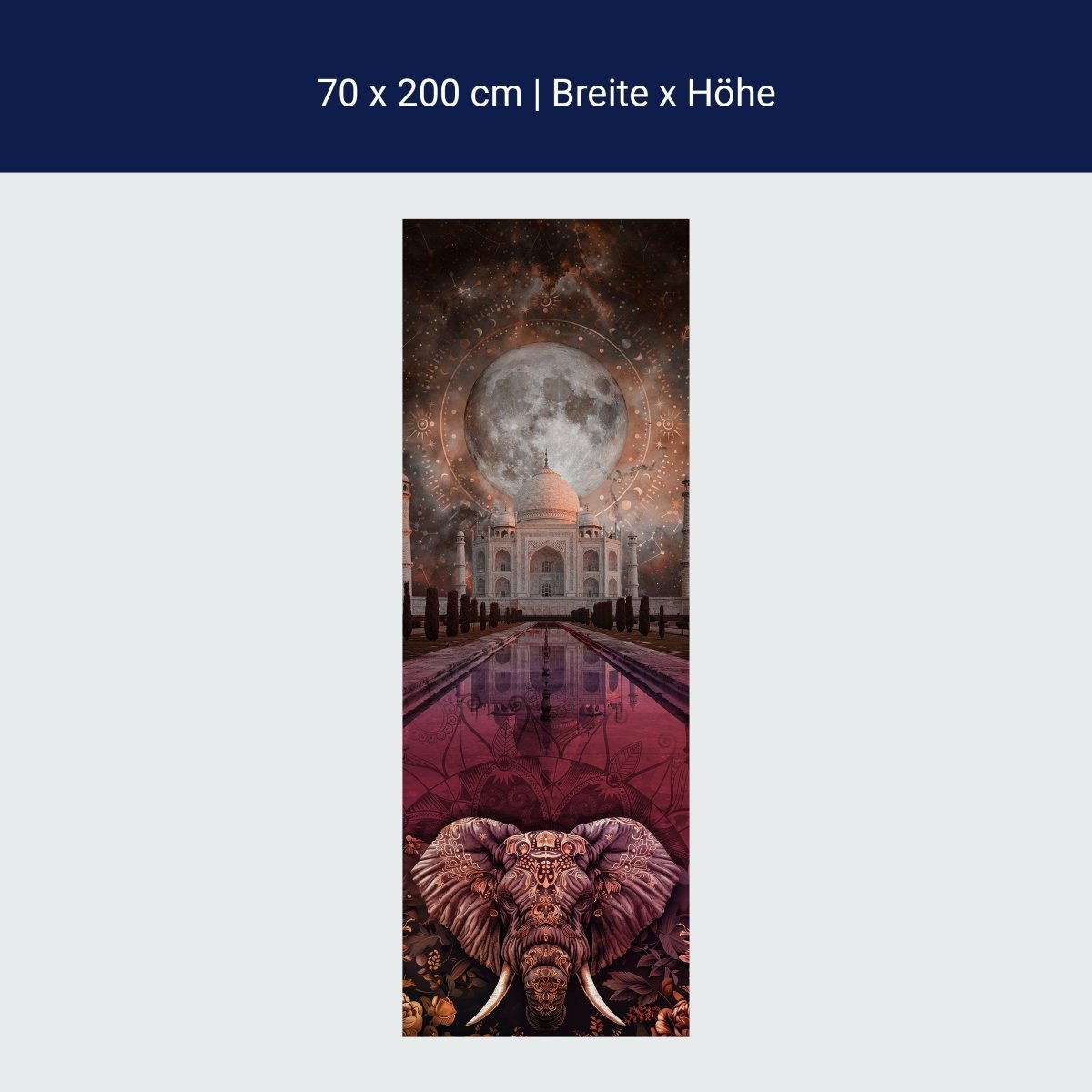 Türtapete Elefant, Taj Mahal, rosa M1533 Türtapete Elefant, Taj Mahal, rosa M1533