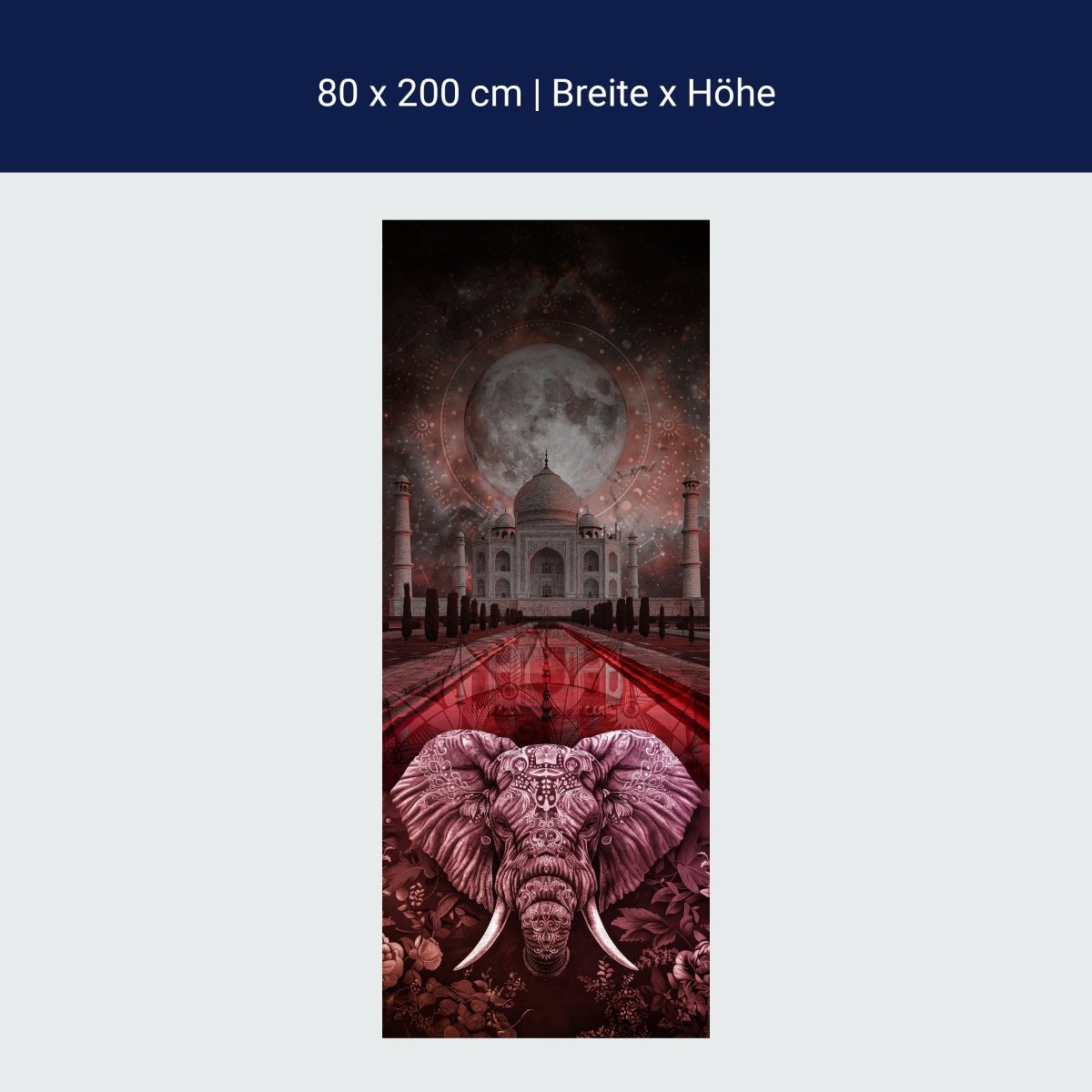 Türtapete Elefant, Taj Mahal, rosa M1533 Türtapete Elefant, Taj Mahal, rosa M1533