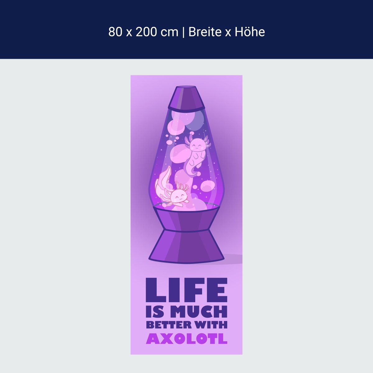 Türtapete Axolotl in Lavalampe, violett M1535 Türtapete Axolotl in Lavalampe, violett M1535