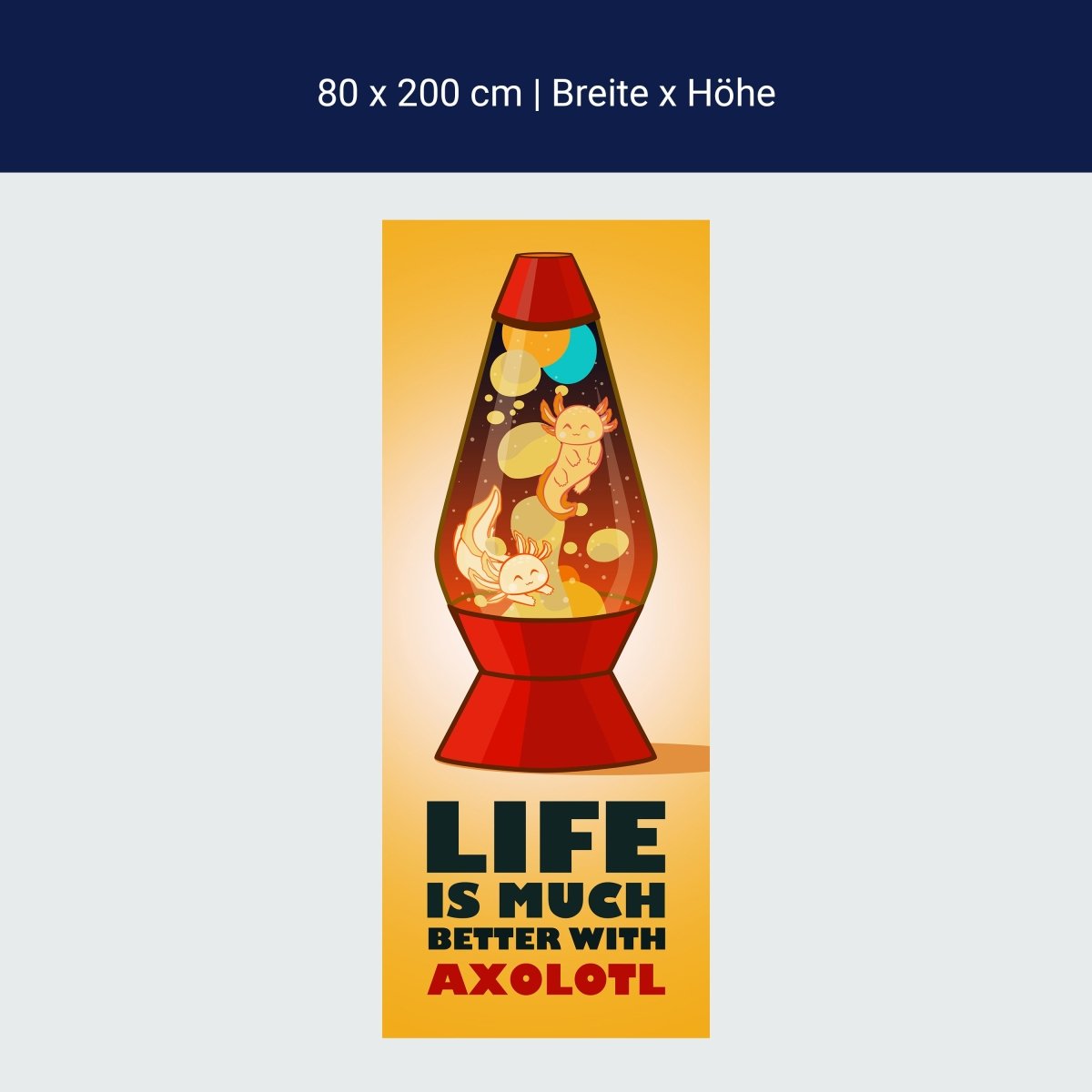 Türtapete Axolotl in Lavalampe, rot M1536 Türtapete Axolotl in Lavalampe, rot M1536