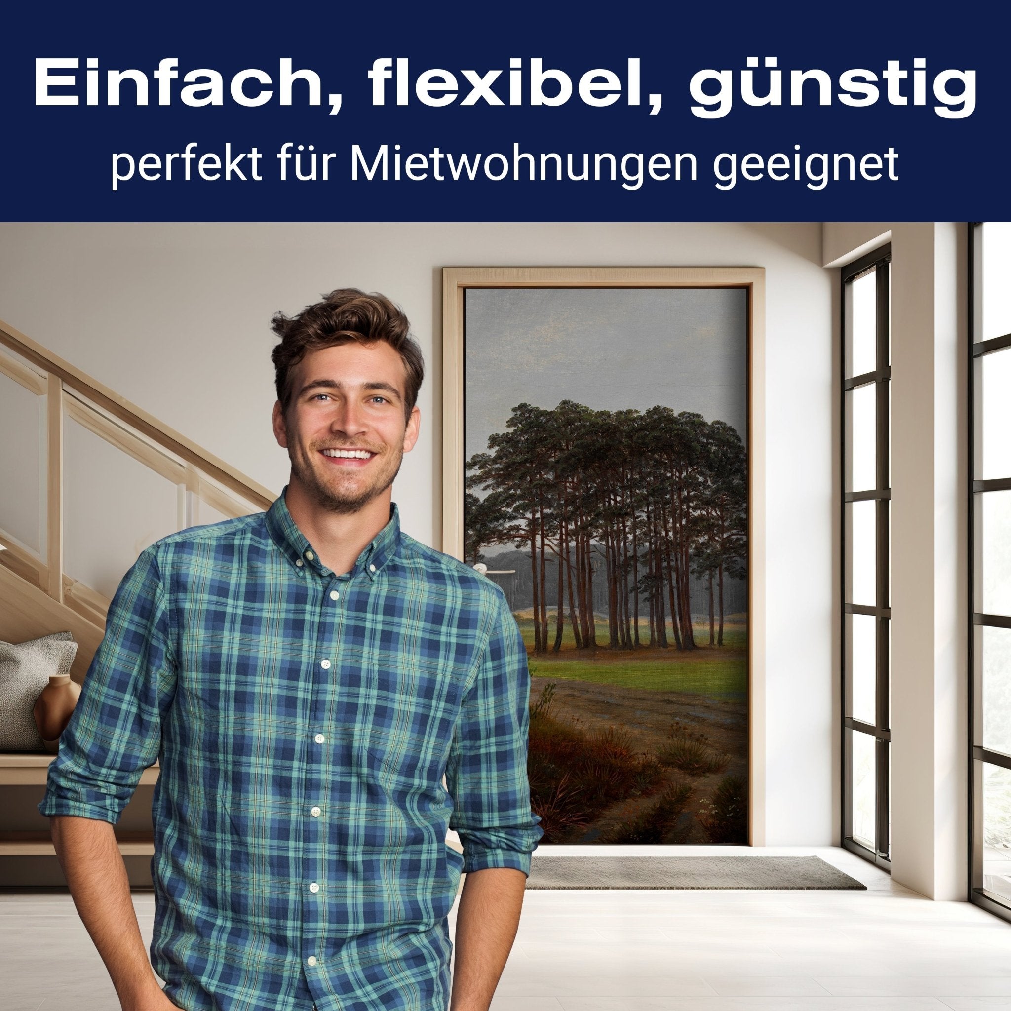 Türtapete Morgen Waldwiese Caspar David Friedrich M1547 - Bild 3 Türtapete Morgen Waldwiese Caspar David Friedrich M1547 - Bild 3