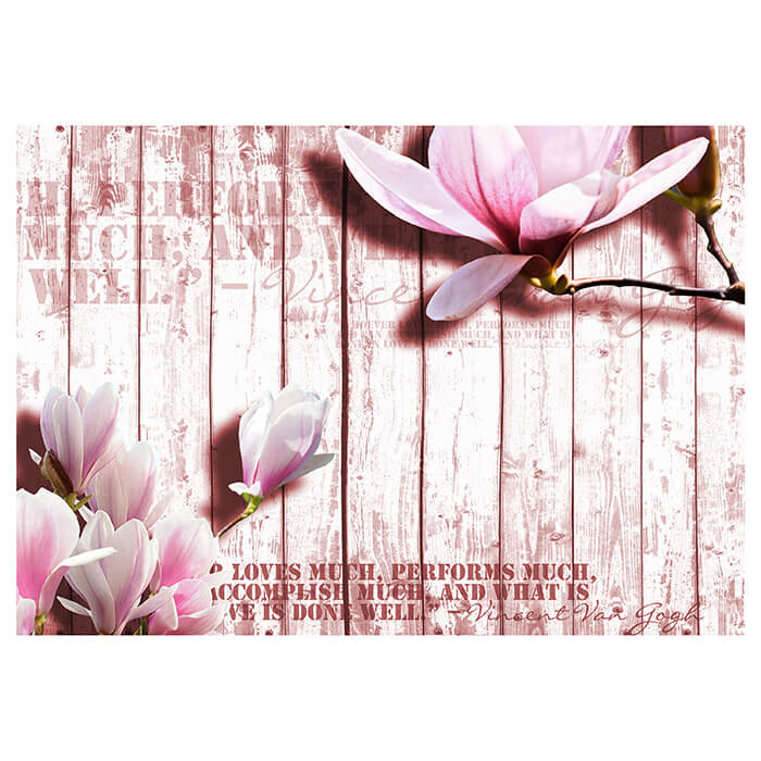 Fototapete Pink Holz rosa Blüten M1574 - Bild 2 Fototapete Pink Holz rosa Blüten M1574 - Bild 2