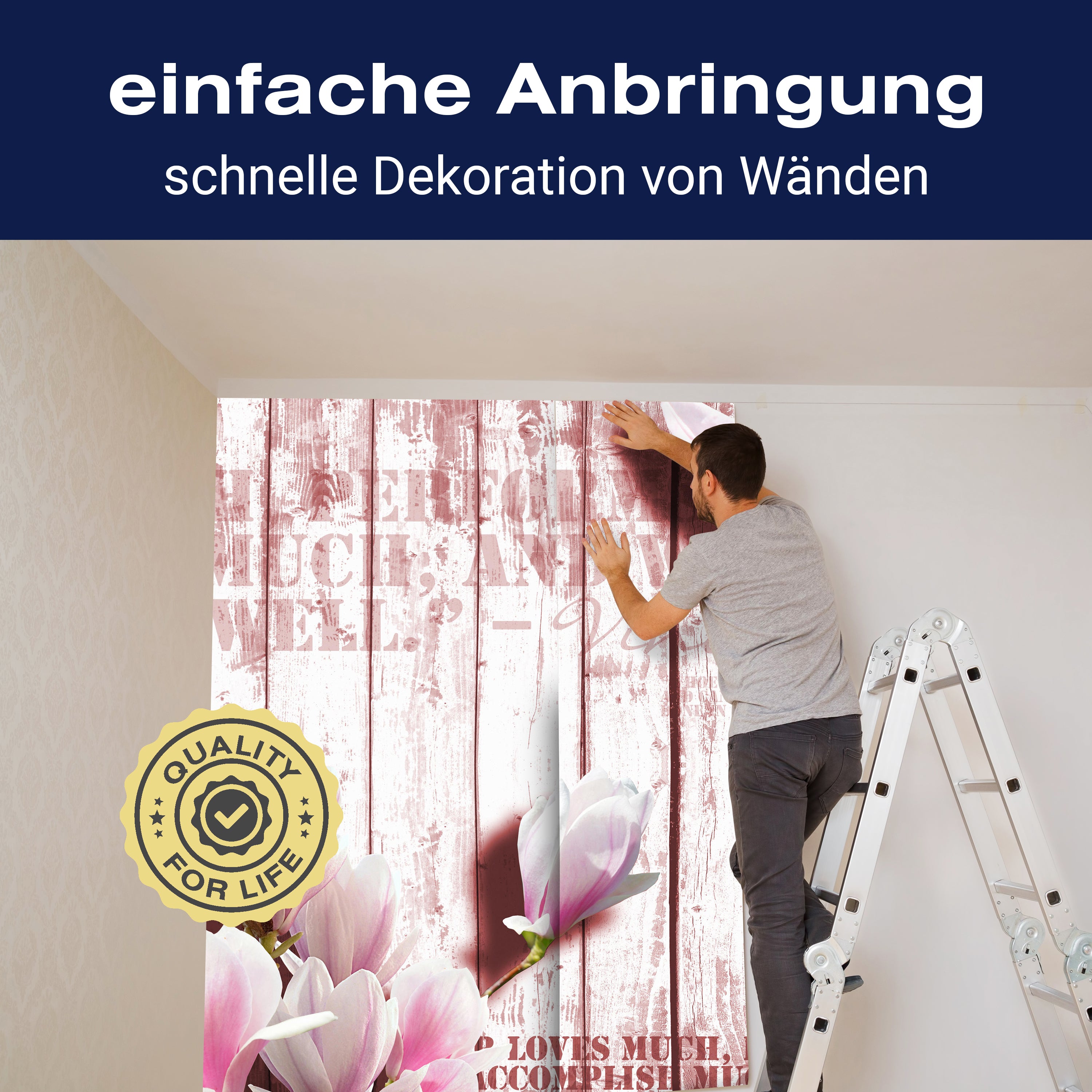 Fototapete Pink Holz rosa Blüten M1574 - Bild 3 Fototapete Pink Holz rosa Blüten M1574 - Bild 3