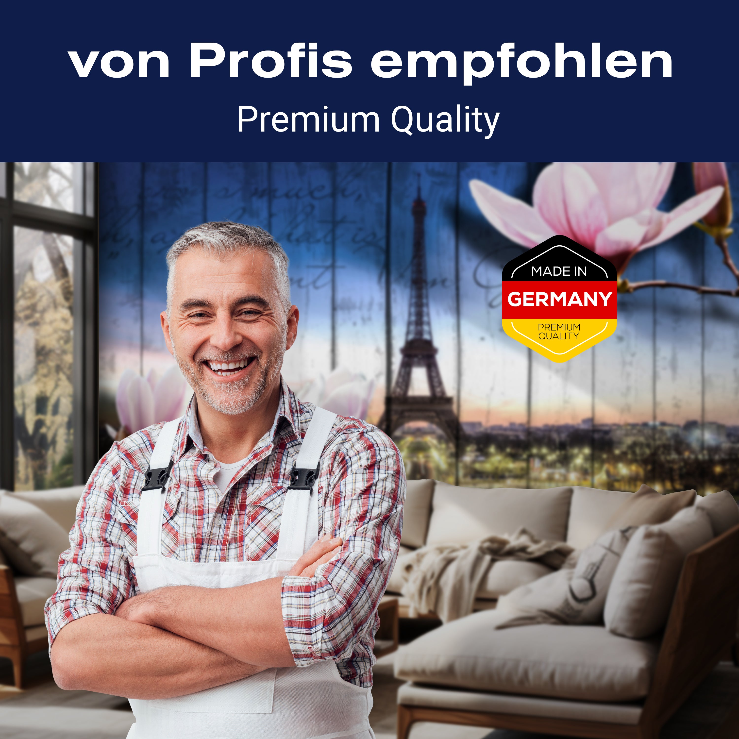 Fototapete Holz Blüten Paris Blau M1583 - Bild 5 Fototapete Holz Blüten Paris Blau M1583 - Bild 5