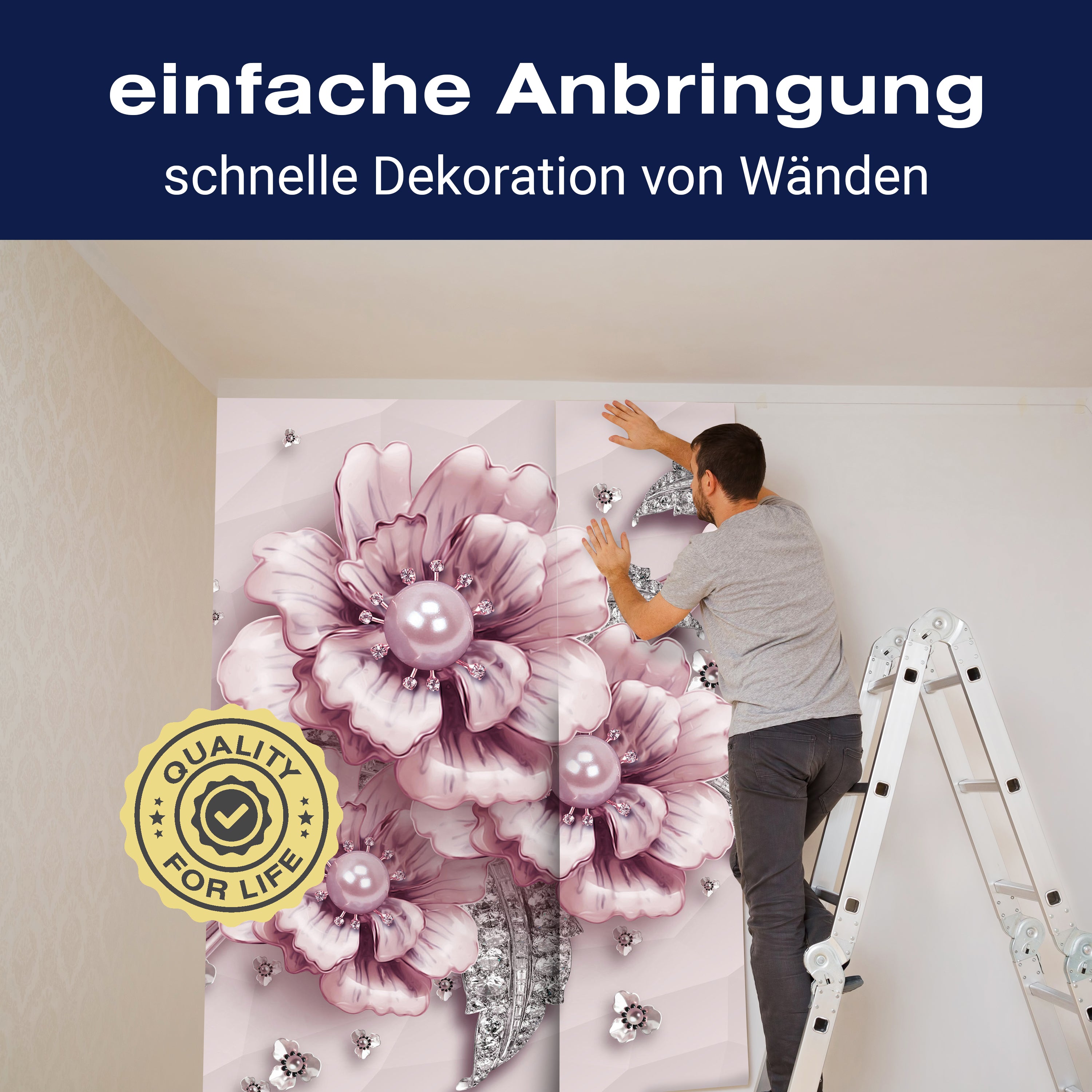 Fototapete Rosa Blumen M1646 - Bild 3 Fototapete Rosa Blumen M1646 - Bild 3