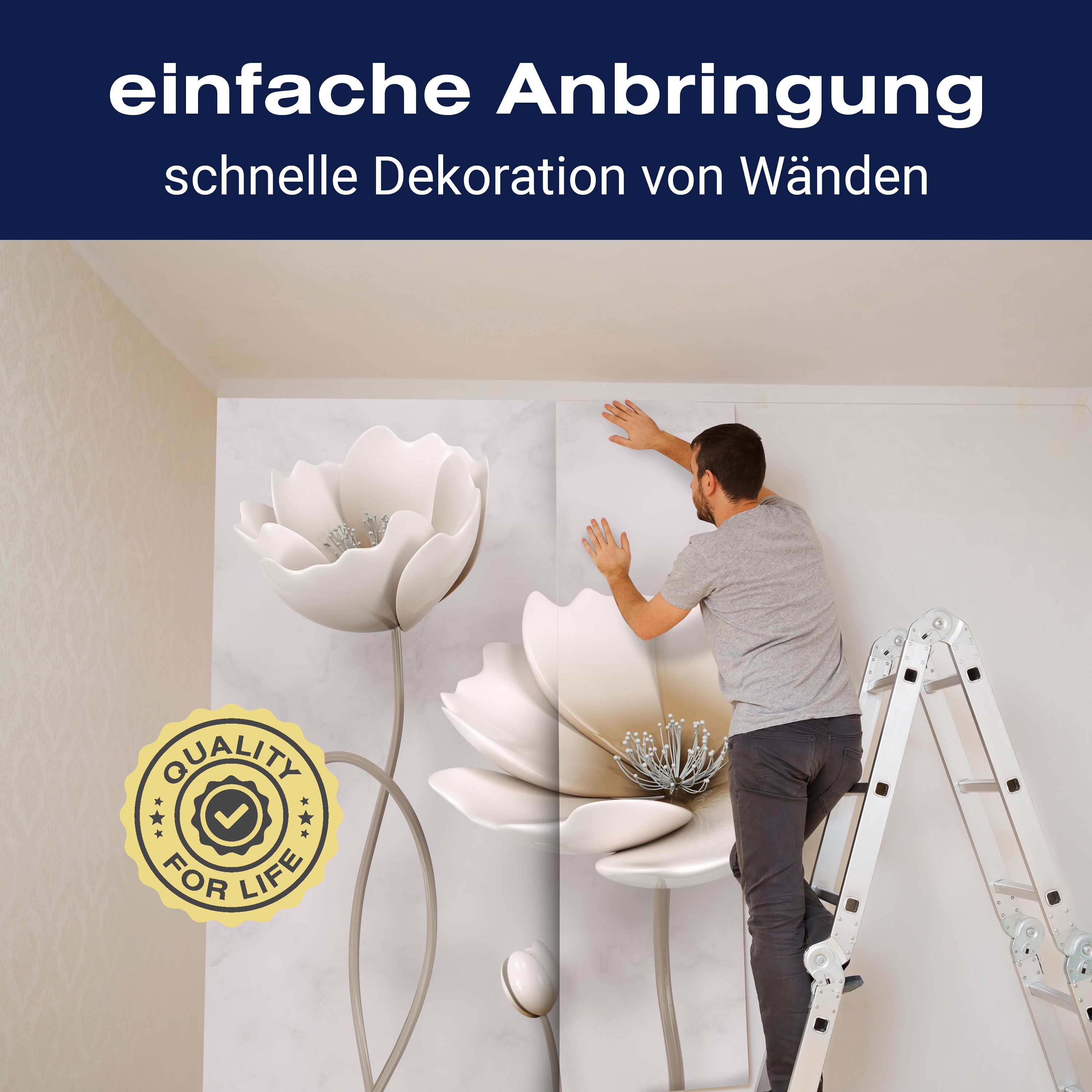 Fototapete Blumen Beton 3D M1797 - Bild 3 Fototapete Blumen Beton 3D M1797 - Bild 3