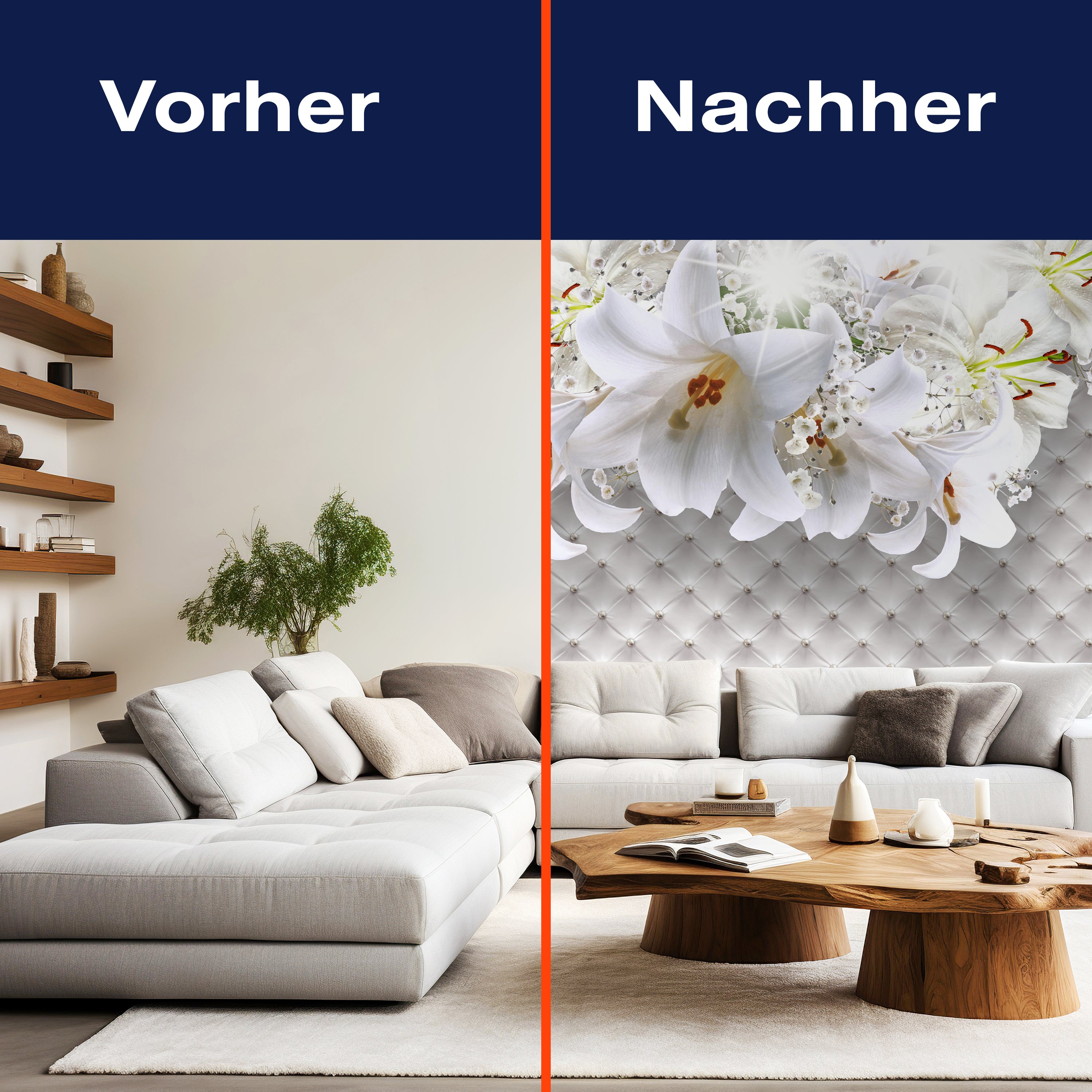 Fototapete Lilien Polster Perlen M1803 - Bild 9 Fototapete Lilien Polster Perlen M1803 - Bild 9