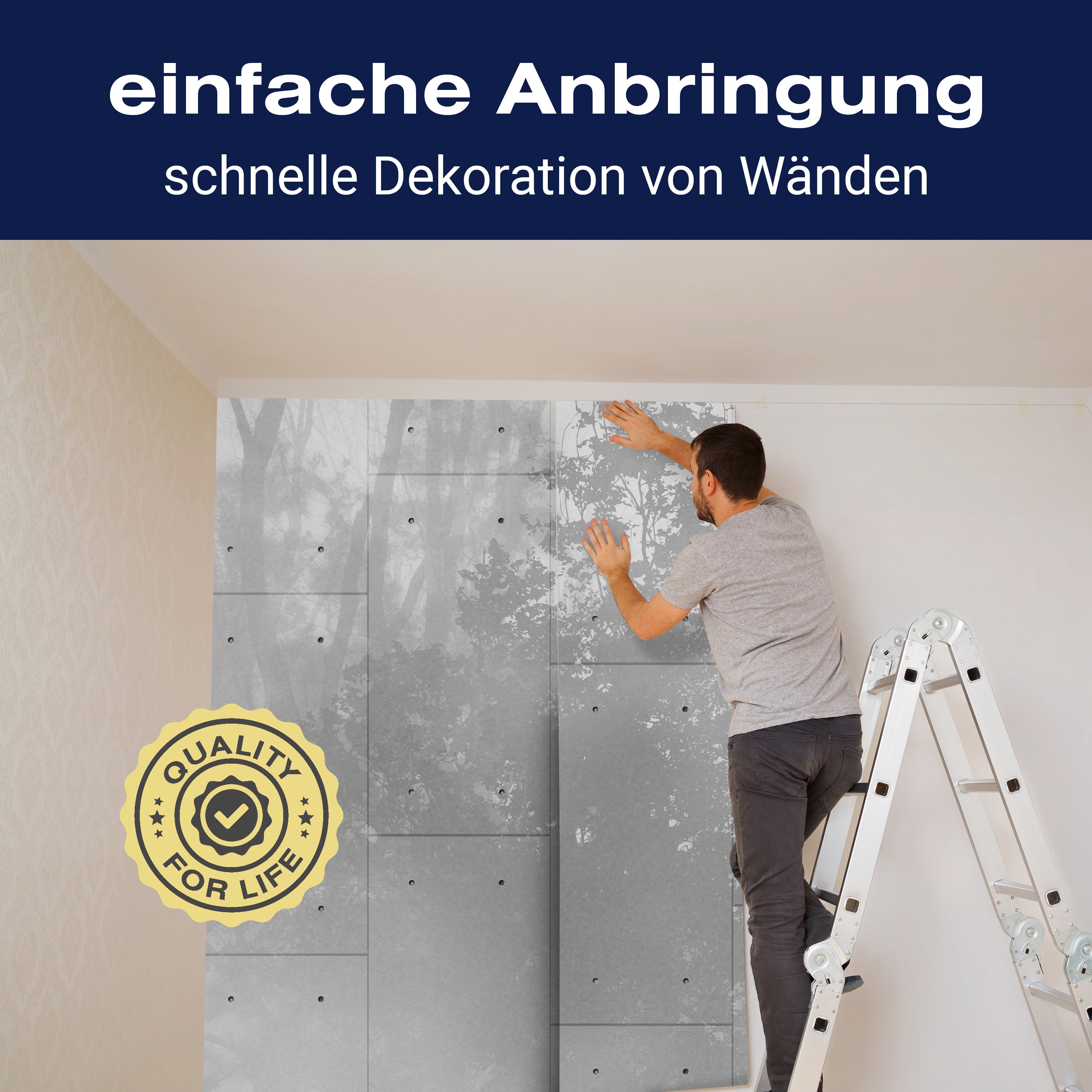 Fototapete Betonplatten Wald Grau M1808 - Bild 3 Fototapete Betonplatten Wald Grau M1808 - Bild 3