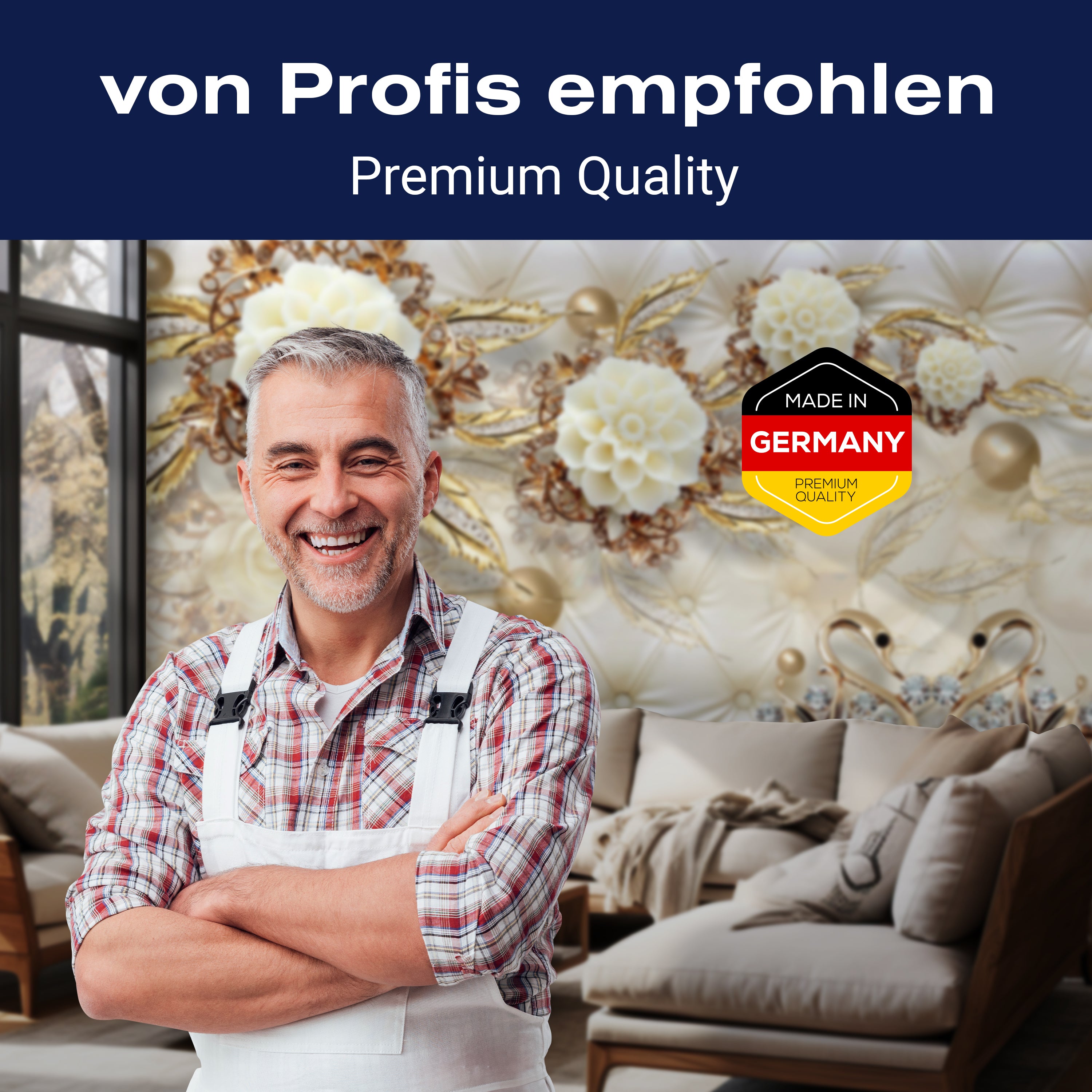 Fototapete Blumen Diamanten Luxuriös M1815 - Bild 5 Fototapete Blumen Diamanten Luxuriös M1815 - Bild 5