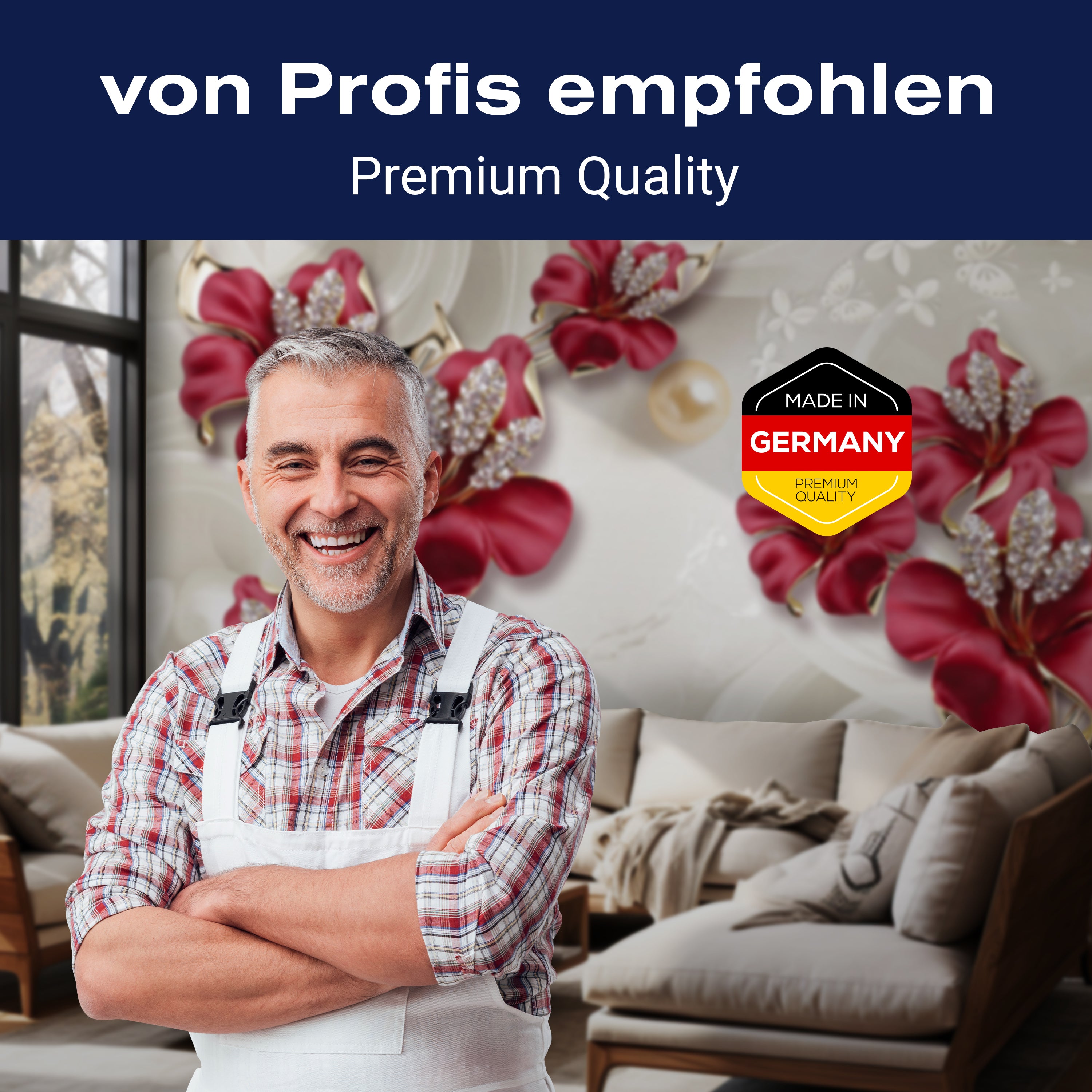 Fototapete Blumen Gold M1822 - Bild 5 Fototapete Blumen Gold M1822 - Bild 5