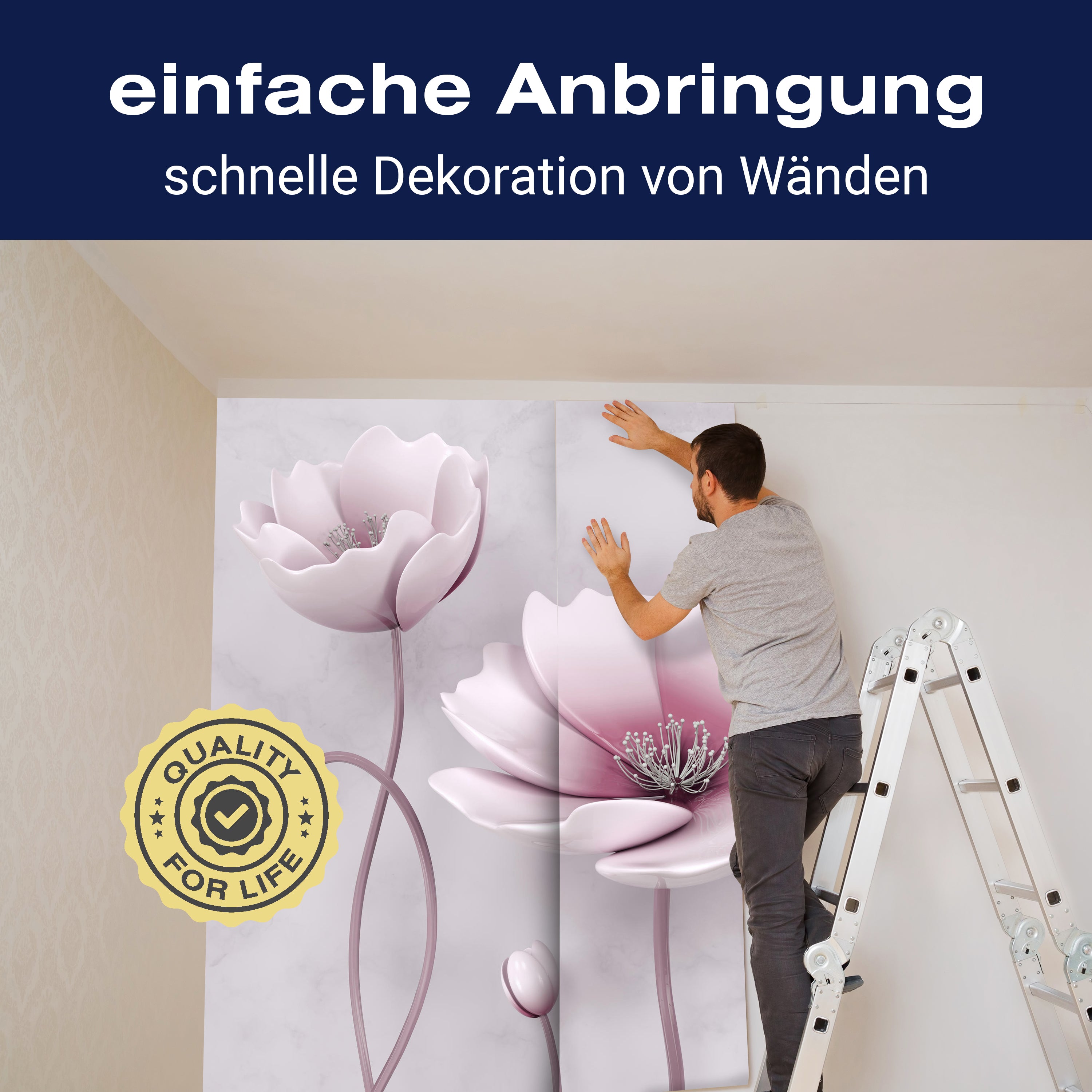 Fototapete Rosa Blumen M1863 - Bild 3 Fototapete Rosa Blumen M1863 - Bild 3